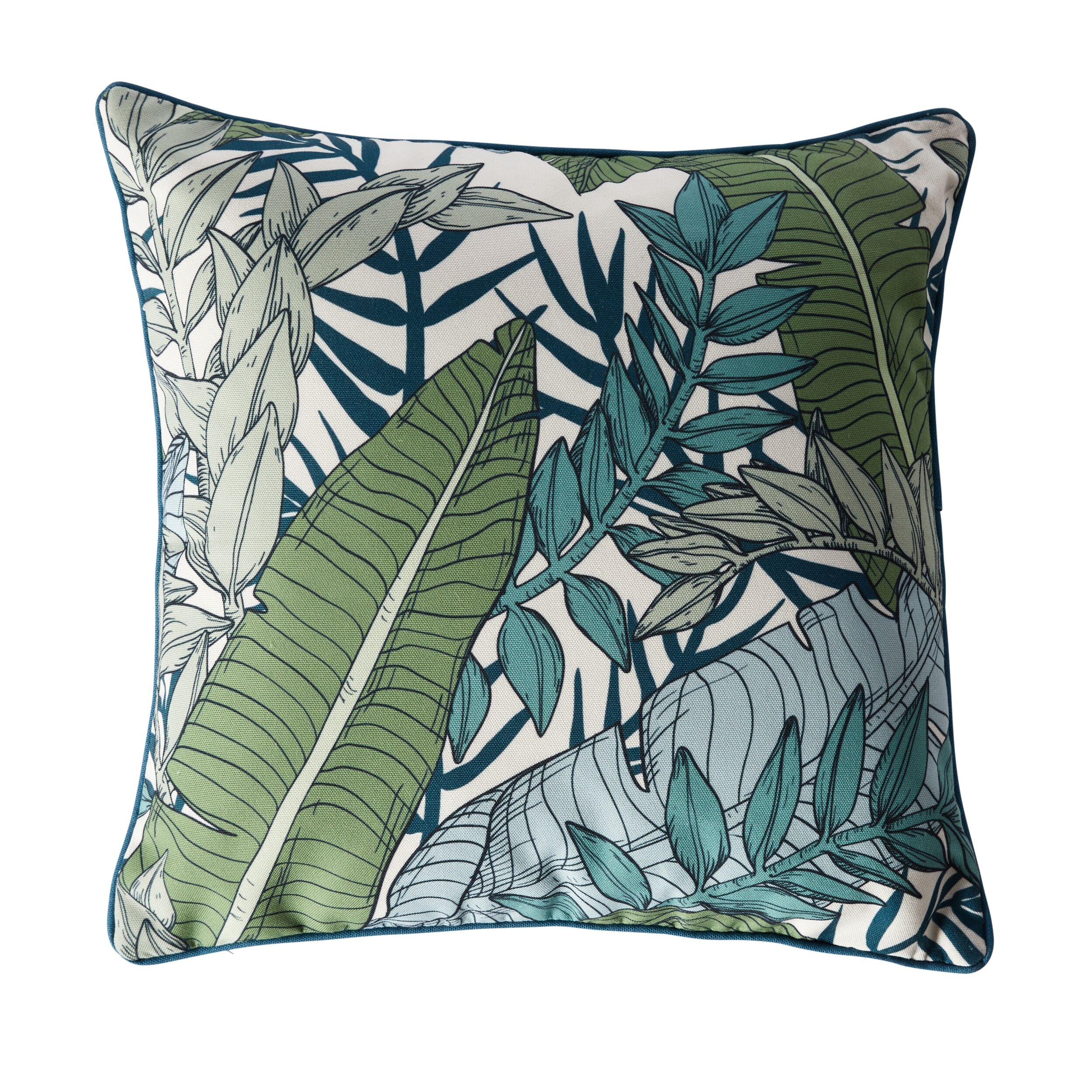 Aruba Blue Green Tropical Print Cushion 50x50cm - Soft Decorative Throw Pillow for Sofa, Bed, Outdoor Patio - Perfect for Beach House, Boho & Coastal Home Decor