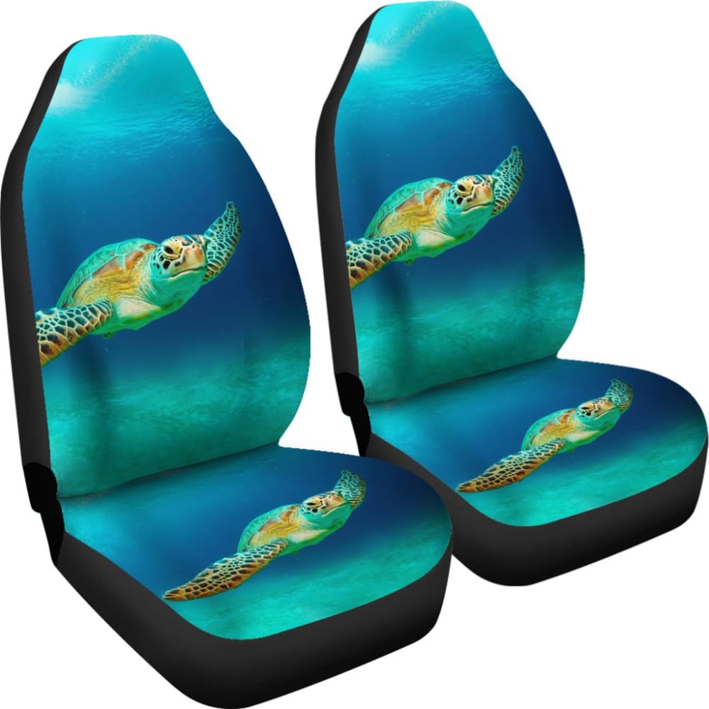Premium Blue Sea Turtle Car Seat Covers - Waterproof & Universal Fit for Cars, SUVs, Trucks | Perfect for Beach Trips, Summer Adventures & Marine Lovers