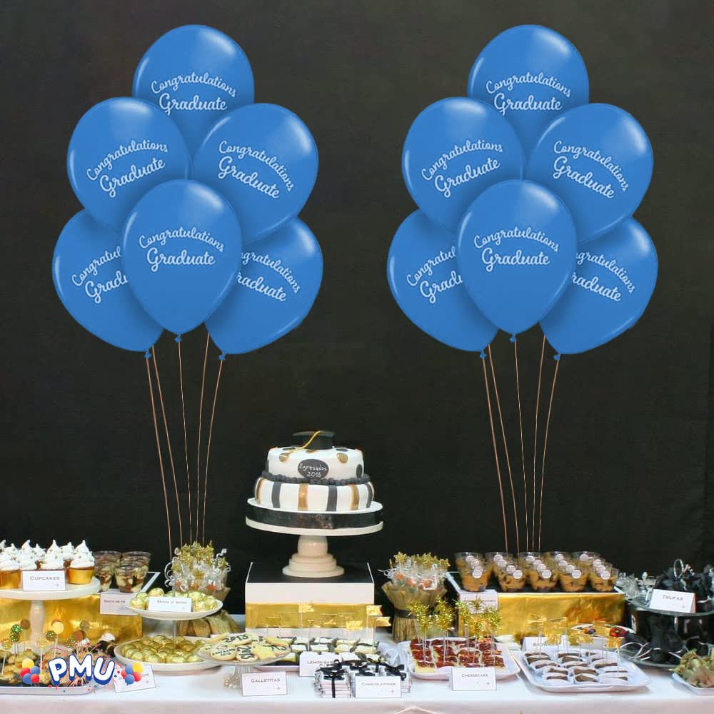 Premium Blue Graduation Balloons - 25 Pack Congrats Grad Latex Balloons for Graduation Parties, Decorations & Celebrations | Perfect for Graduation Ceremonies, College Graduation Parties & High School Graduation Decor