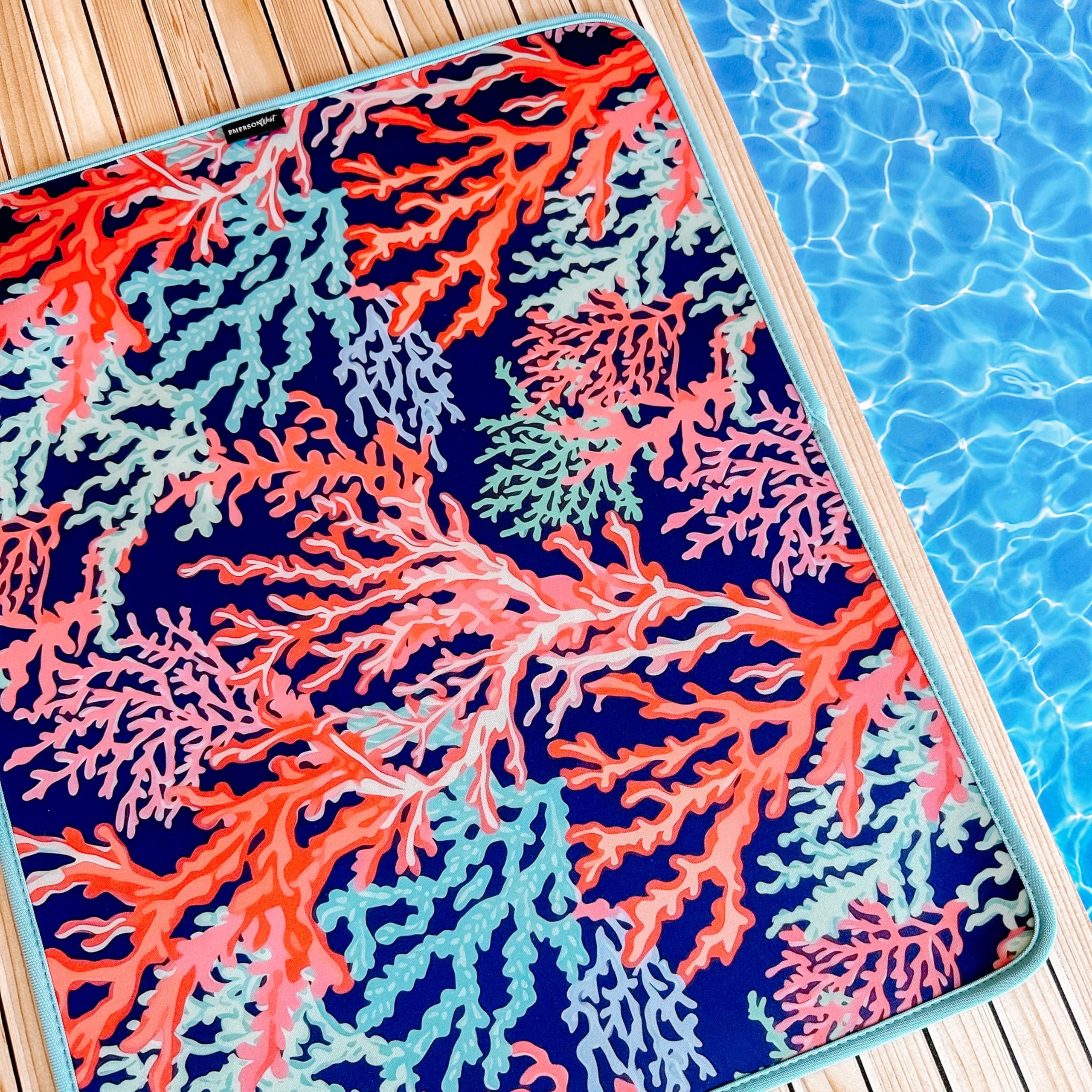 Premium Neoprene Poolside Seating Mat - Non-Slip Pool Edge Cushion for Comfortable Lounging, Swimwear Protection & Water Resistance - Perfect for Pool Decks, Hot Tubs, Beach Clubs & Backyard Relaxation (Coral)