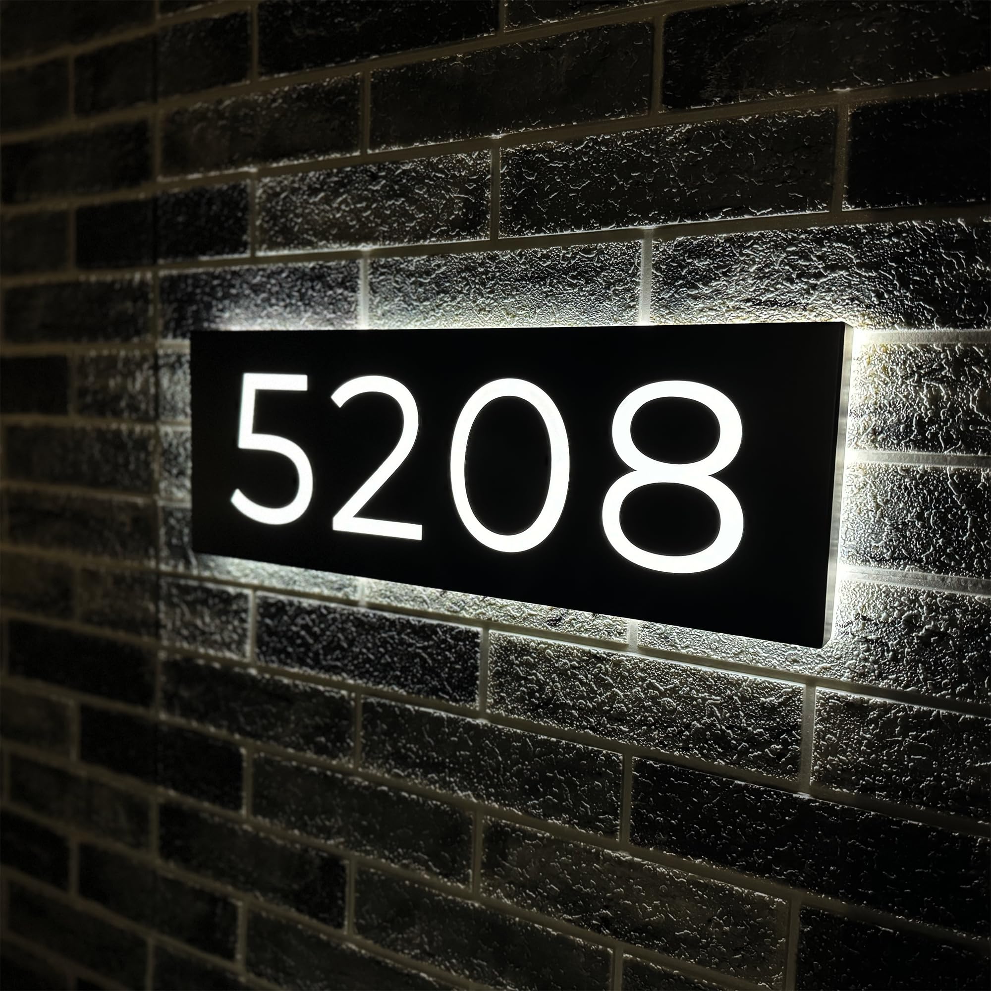 Custom Solar-Powered Backlit House Address Sign - Outdoor Lighted House Number Plaque for Exterior & Yard - Durable & Weatherproof - Perfect for Home, Driveway, and Garden Decoration