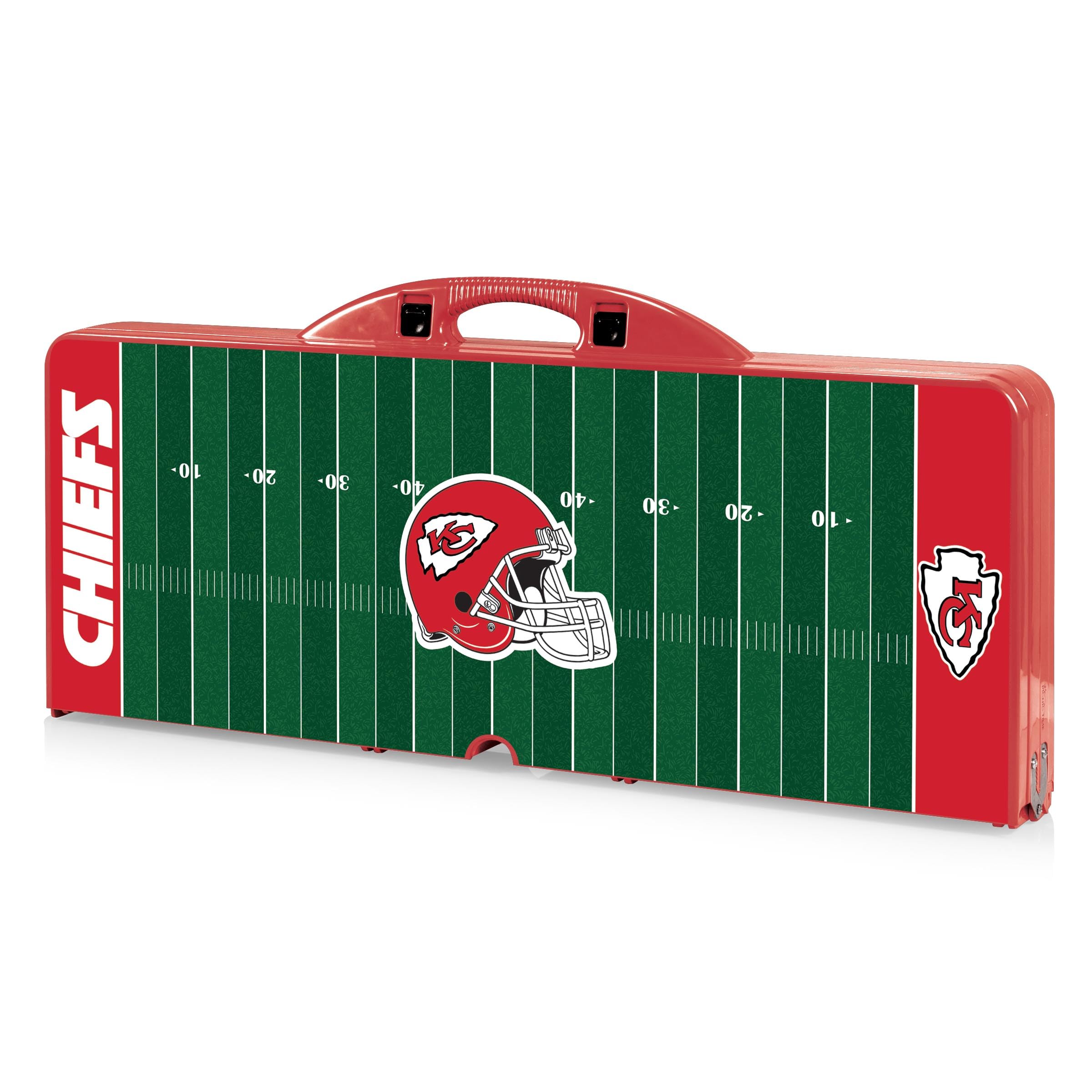 PICNIC TIME NFL Portable Folding Picnic Table with Seats & Umbrella - Perfect for Tailgating, Camping, Beach & Outdoor Parties