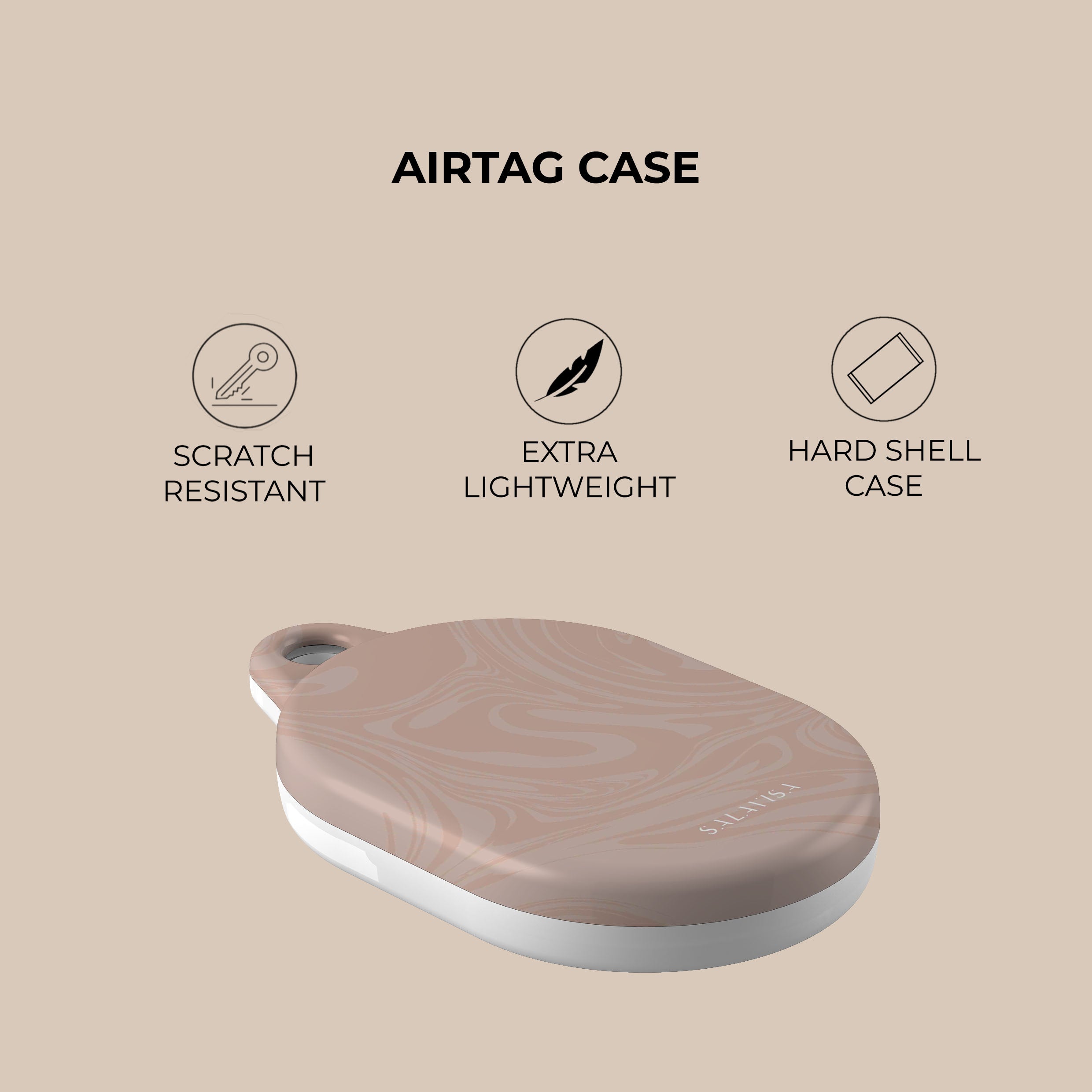 Elegant Rose Swirl AirTag Holder - Premium Metal Keychain for Apple AirTag - Perfect for Keys, Wallets, Bags & Luggage Tracking