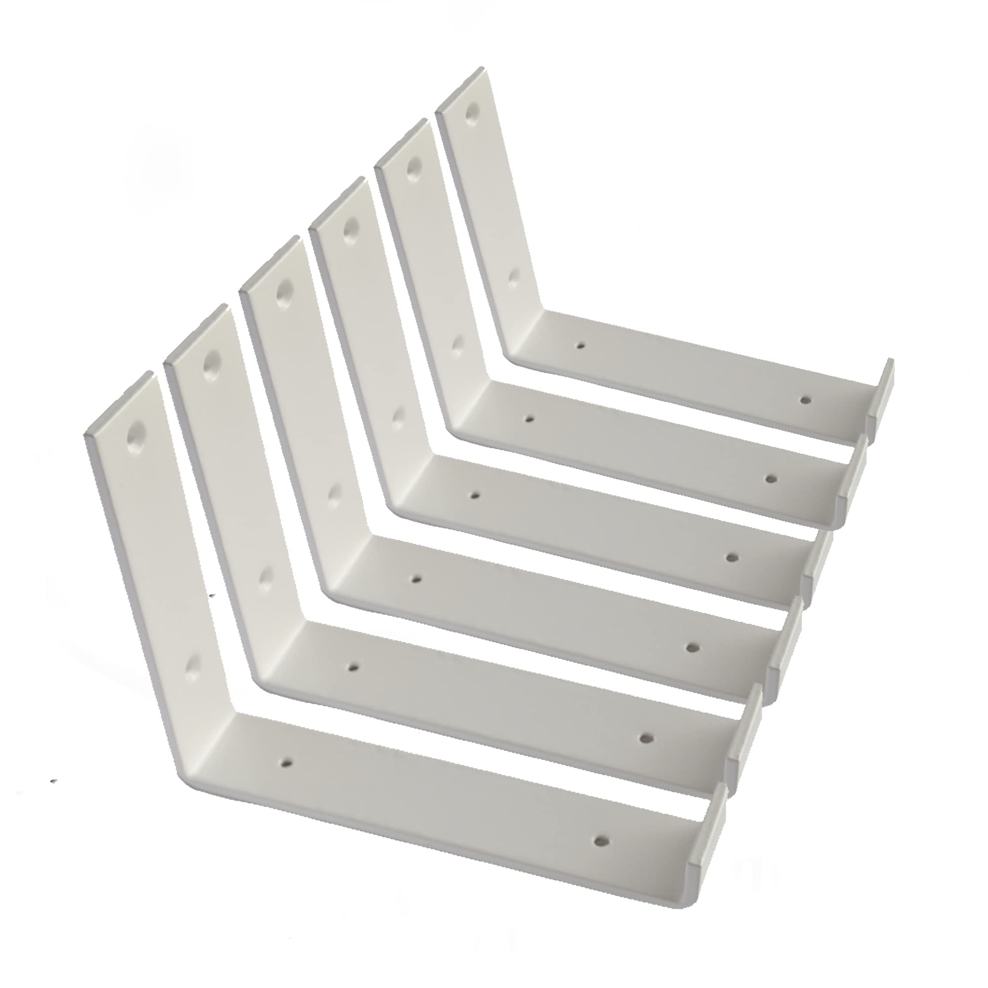 Heavy Duty 6 Pack White Metal Shelf Brackets 8