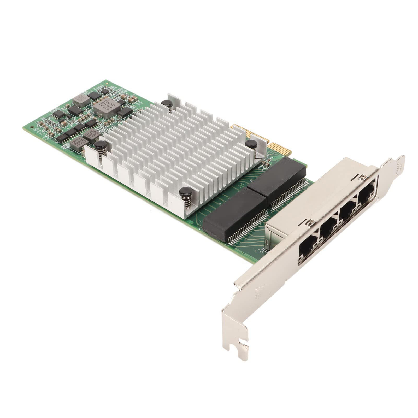 4 Port Gigabit Ethernet PCIe Network Card with Large Aluminum Heat Sink, Gold-Plated RJ45 Ports for Desktop PC & Server - High-Speed Stable Connection for Gaming/Streaming/Data Center/Office Use