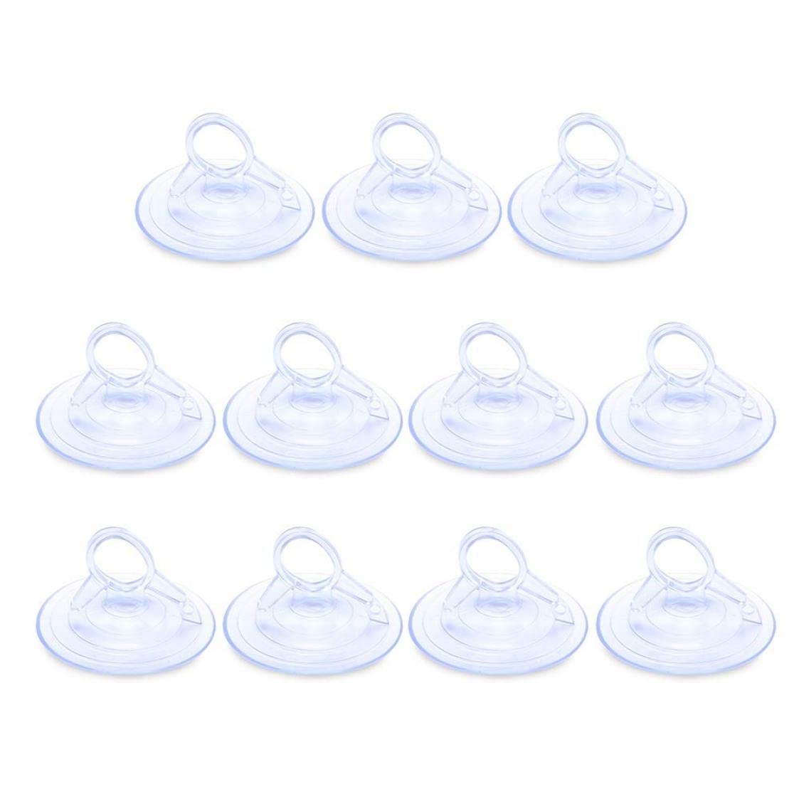 10PCS 3.5cm Clear PVC Suction Cups with Loops - Heavy Duty Plastic Sucker Hooks for Wedding Car Balloon Decor, Bathroom Organization & Kitchen Storage