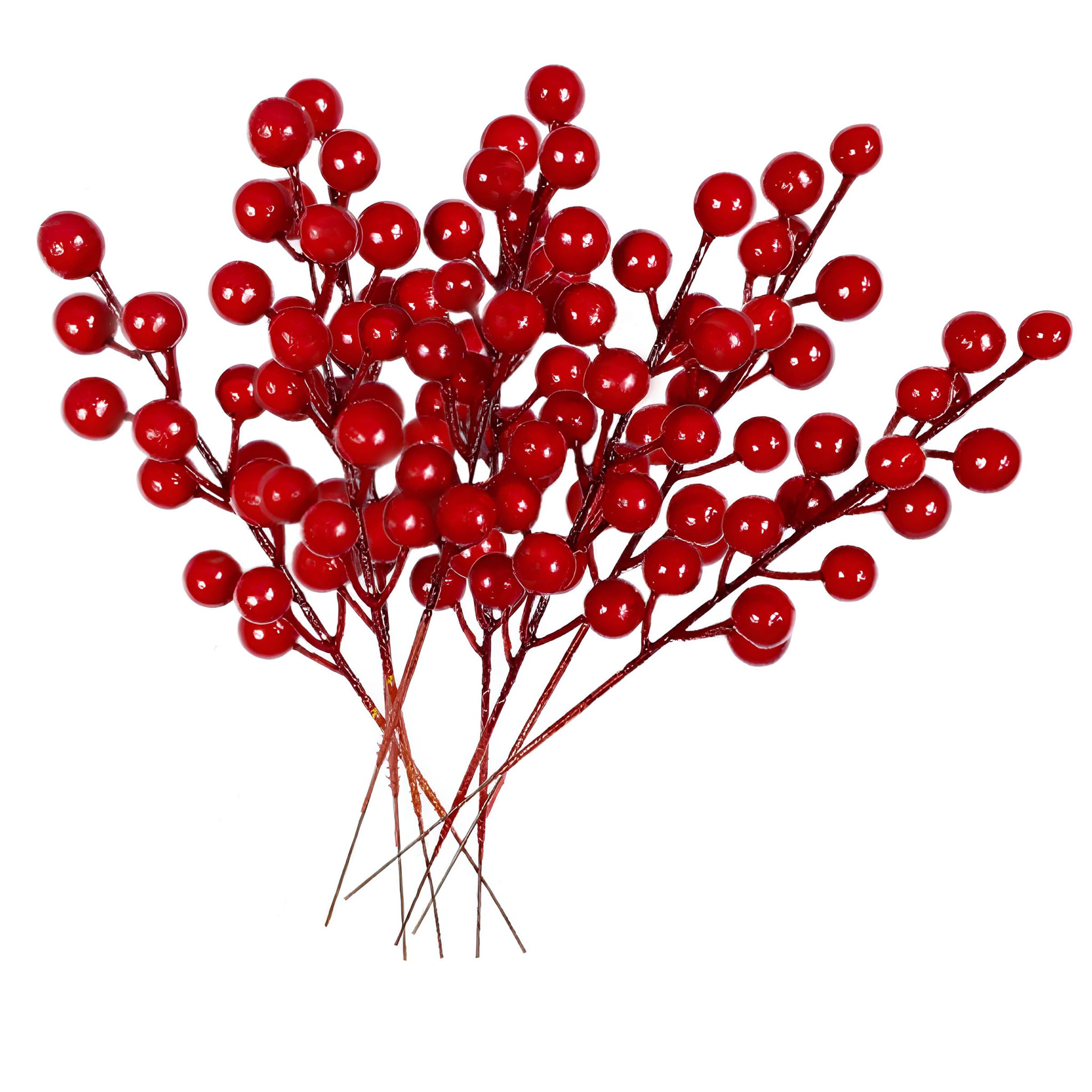 24 Pcs Artificial Christmas Berries Stems - Red Berry Branches for Holiday Tree Decorations, DIY Crafts, Wreaths and Festive Home Decor (Perfect for Christmas, Winter Weddings & Seasonal Centerpieces)