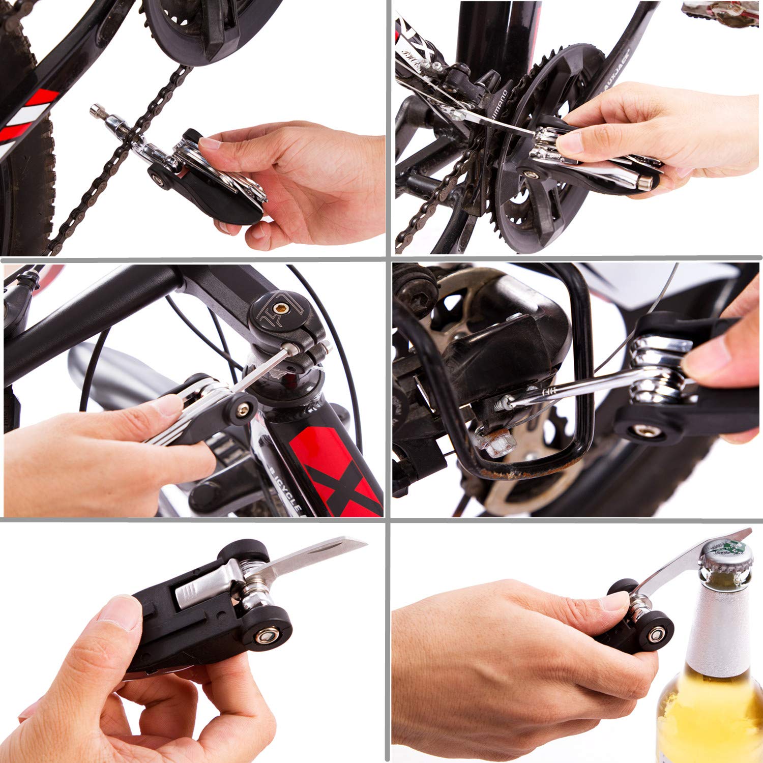 YBEKI Bike Saddle Bag Repair Tool Kit - Portable Bicycle Multi-Tool Set with Chain Tool, Tire Levers & Seat Pack for Road & Mountain Bikes - Perfect for Cycling Commutes & Outdoor Adventures (6-Month Warranty)