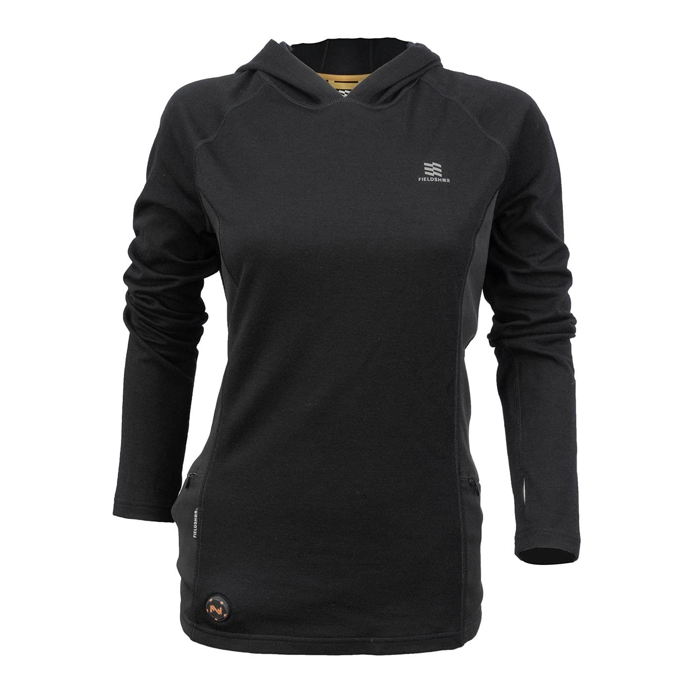 Fieldsheer Women's Merino Wool Heated Baselayer Shirt - 7.4V Battery Powered Thermal Top for Cold Weather - Perfect for Skiing, Snowboarding & Winter Outdoor Activities