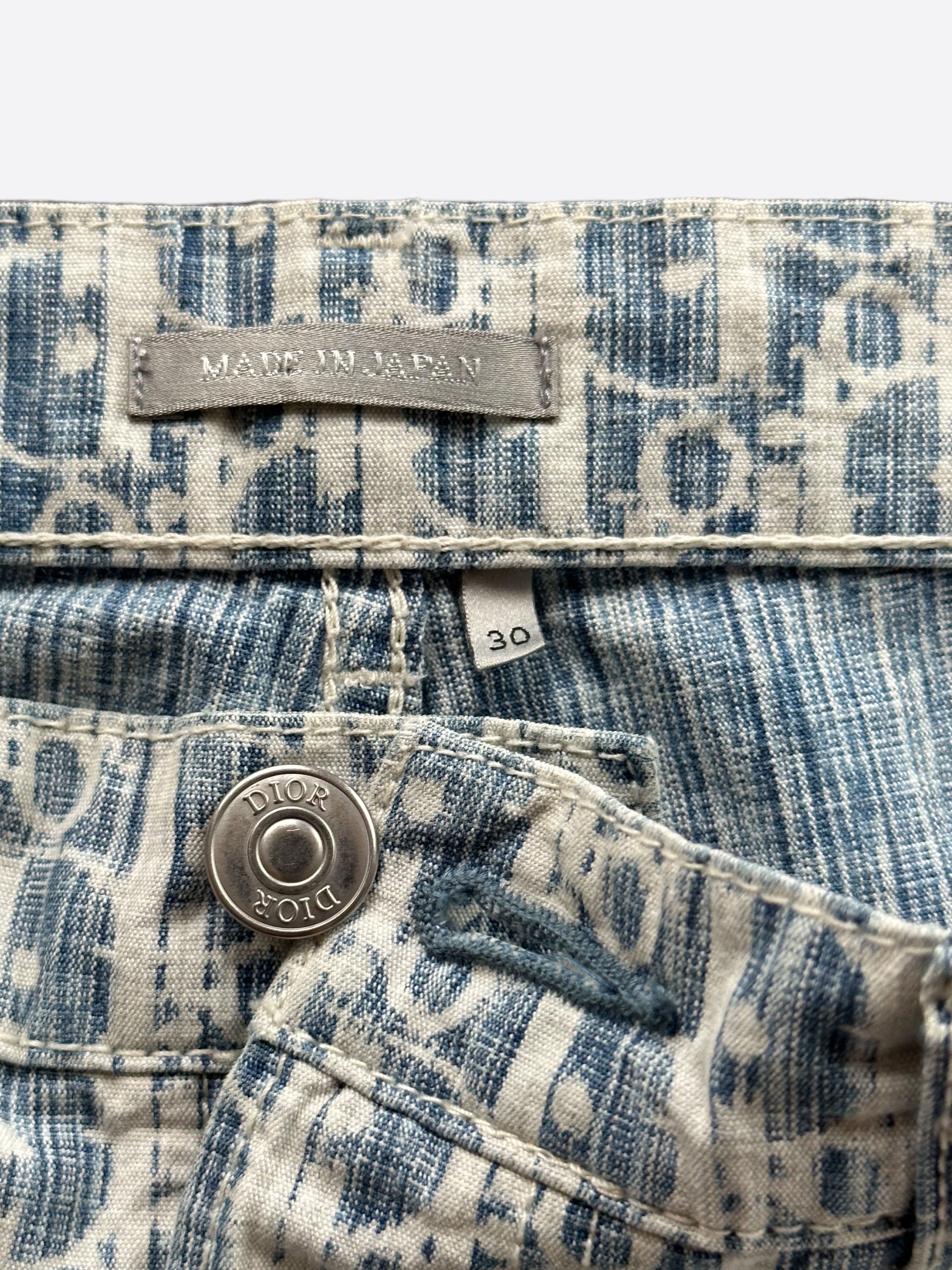 Dior Blue & White Oblique Slim Jeans for Women - High Waisted Skinny Denim Pants | Perfect for Casual Wear, Office & Night Out