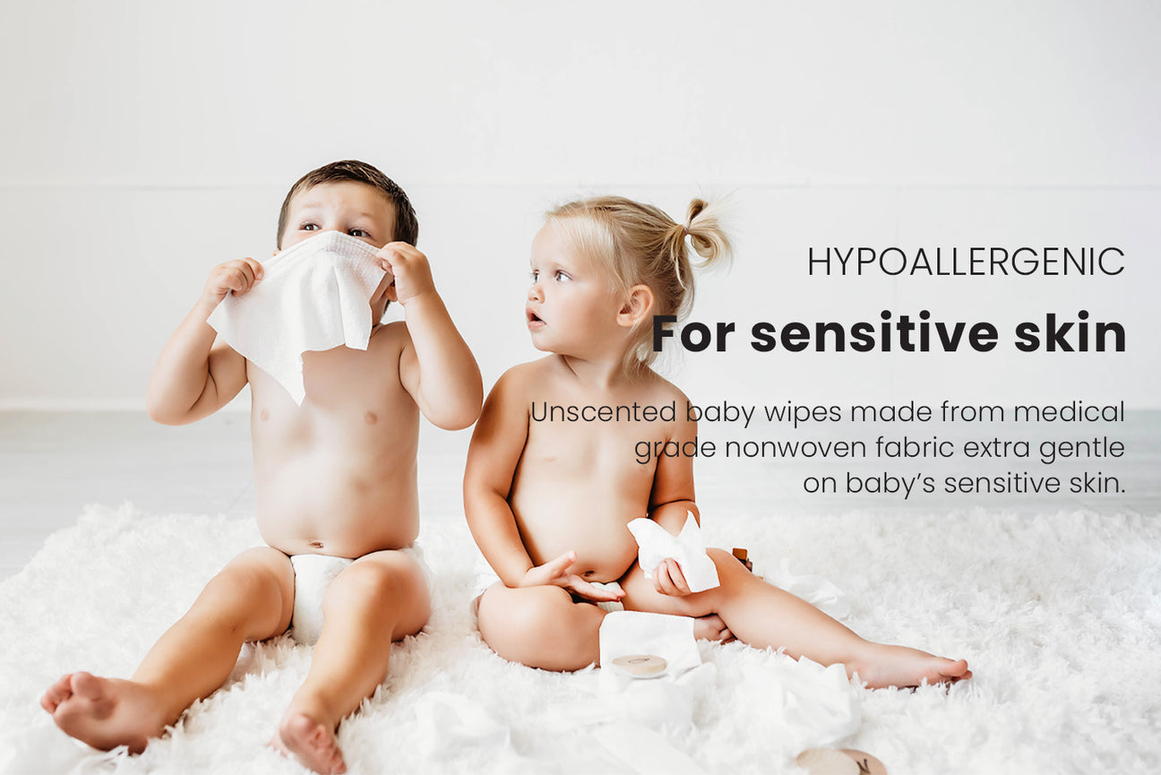 Clear+Pure Hypoallergenic Baby Wipes - 99% Water, Fragrance-Free & Gentle for Newborn Skin | Perfect for Diaper Changes, Face Cleaning & On-the-Go Care
