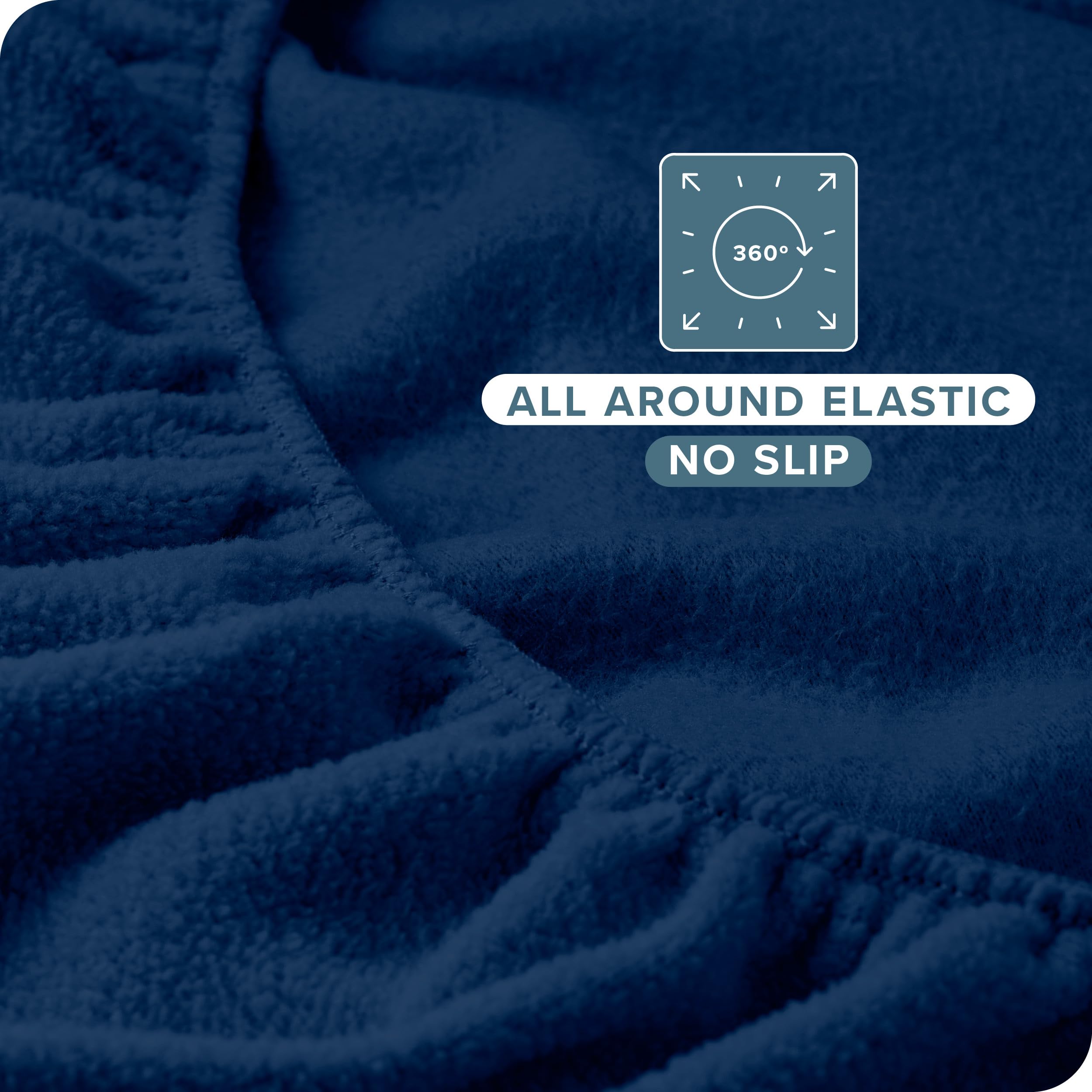 Bare Home Super Soft Fleece Fitted Sheet King Size - Extra Plush Polar Fleece Deep Pocket Bed Sheet - All Season Cozy Warmth for Winter & Cold Weather (King, Dark Blue) - Perfect for Bedrooms, Guest Rooms & Cozy Nights