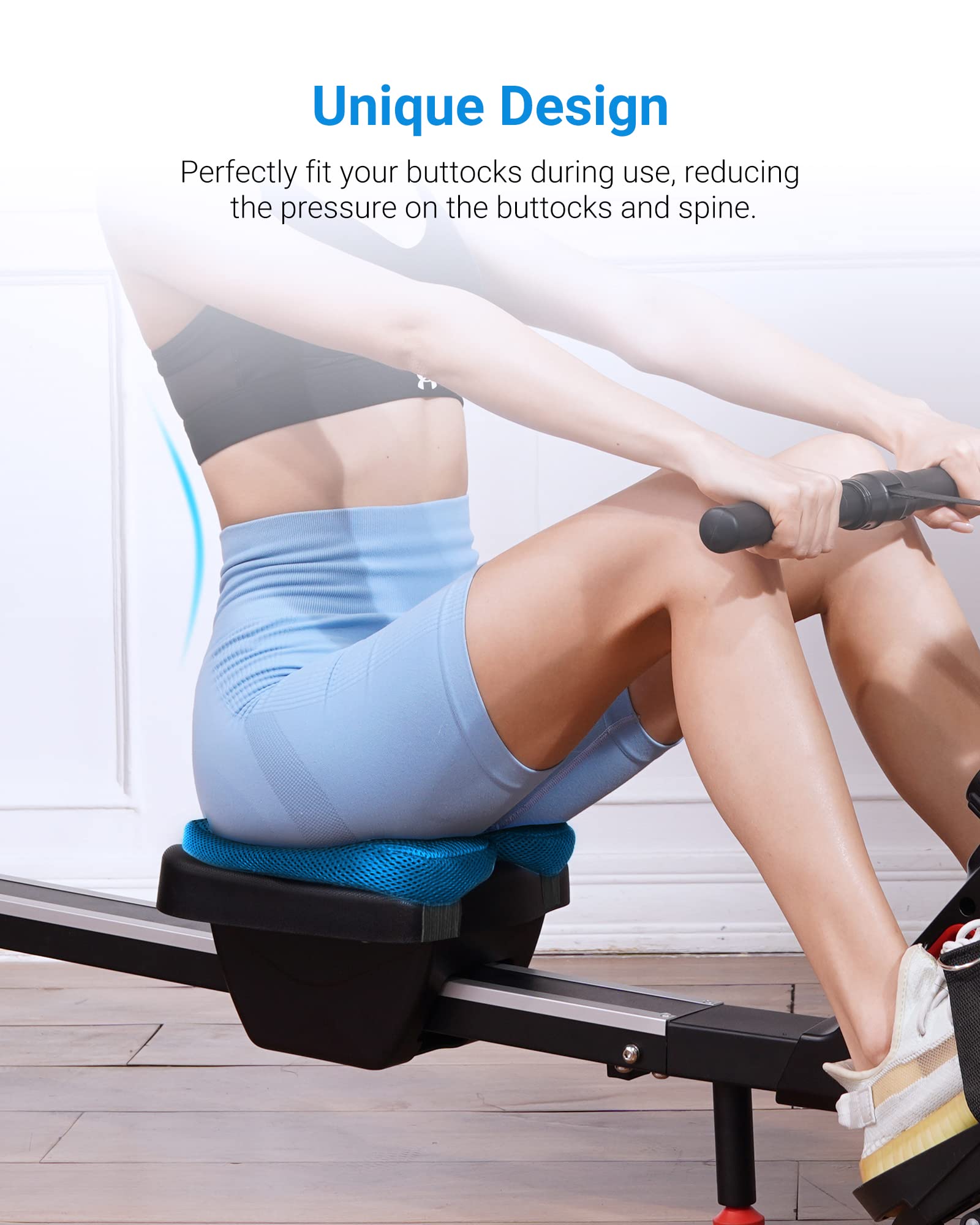 MERACH Magnetic Rowing Machine for Home Workout - 16-Level Quiet Resistance Rower with Dual Slide Rails (350lb Capacity) & App Connectivity - Includes Comfort Seat Cushion - Perfect for Full-Body Cardio Training & Home Gym Fitness