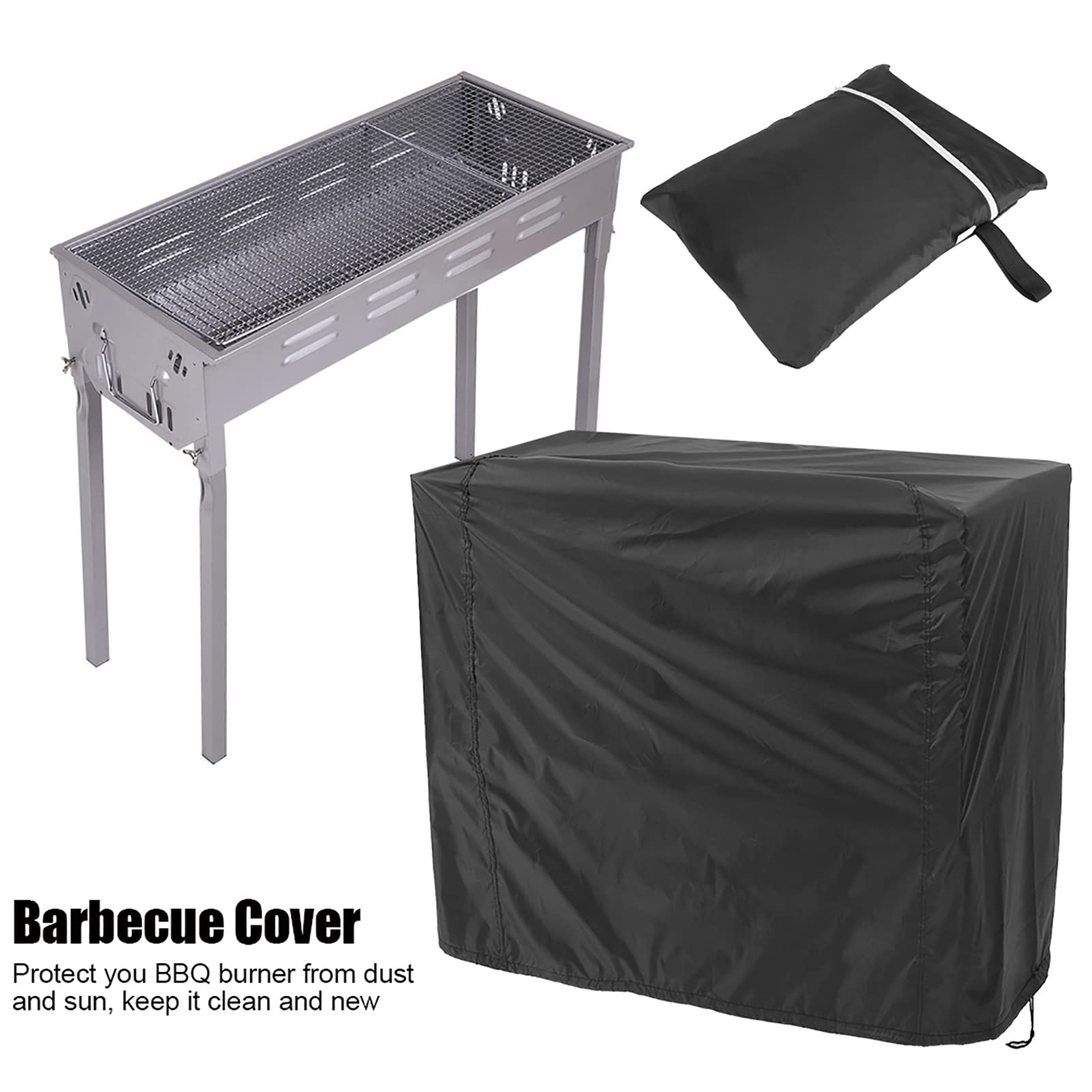 Haofy Windproof BBQ Grill Cover - Heavy Duty Polyester Outdoor Gas Grill Cover for Rectangular Open Grills - Waterproof & UV Resistant Patio Furniture Protector - Perfect for Backyard, Garden & Camping Use
