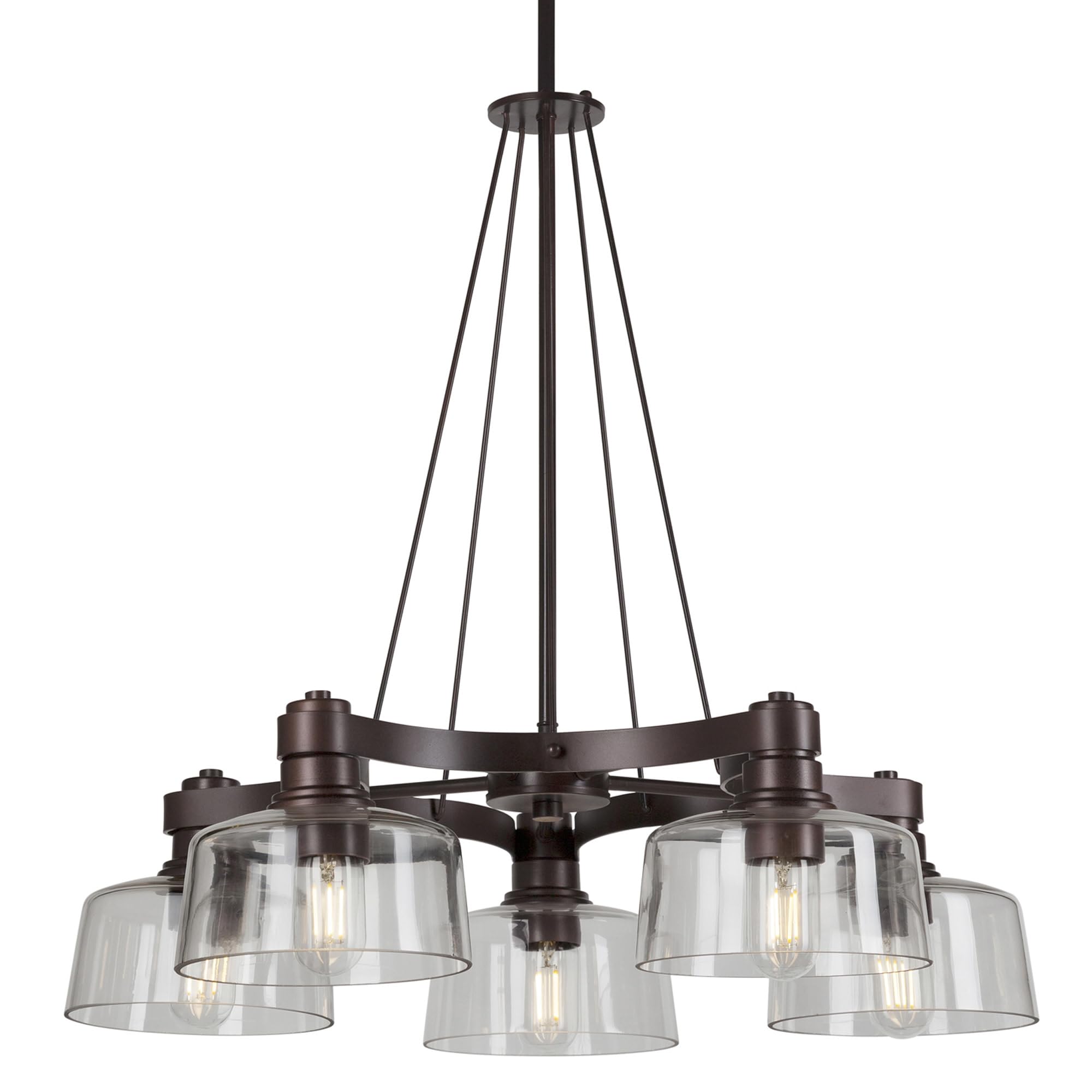 Forte 2735-05-32 5-Light Bronze Chandelier - Elegant Ceiling Light Fixture for Dining Room, Living Room & Bedroom Lighting Decor