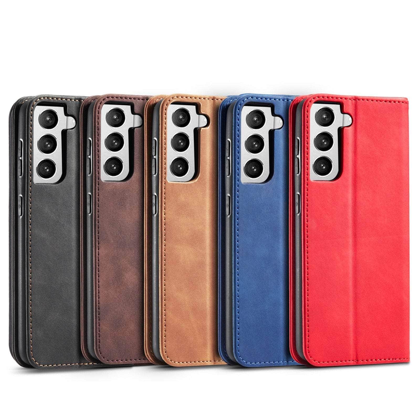 Premium Genuine Leather Wallet Case for Samsung Galaxy S22 - Slim Flip Cover with Card Slots & RFID Protection | Perfect for Business, Travel & Everyday Use