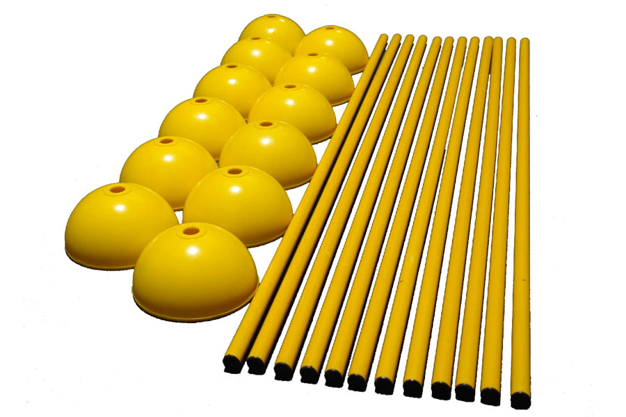 Warrior Agility Slalom Domes & Poles - Speed Training Cones for Football, Soccer & Fitness Drills - Perfect for Sports Training & Backyard Obstacle Courses