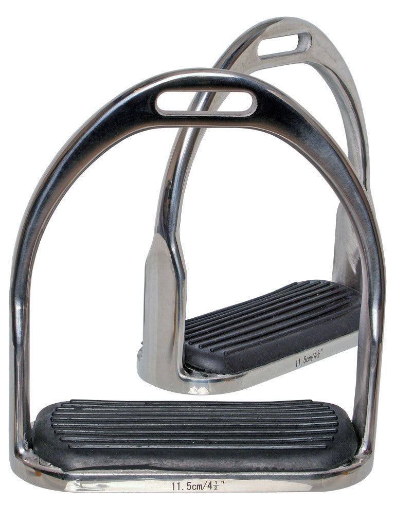 Premium Blue Tag SS Open Bottom Stirrup Irons with Rubber Treads – Durable Equestrian Riding Gear for English & Western Horseback Riding, Stable Training & Show Jumping