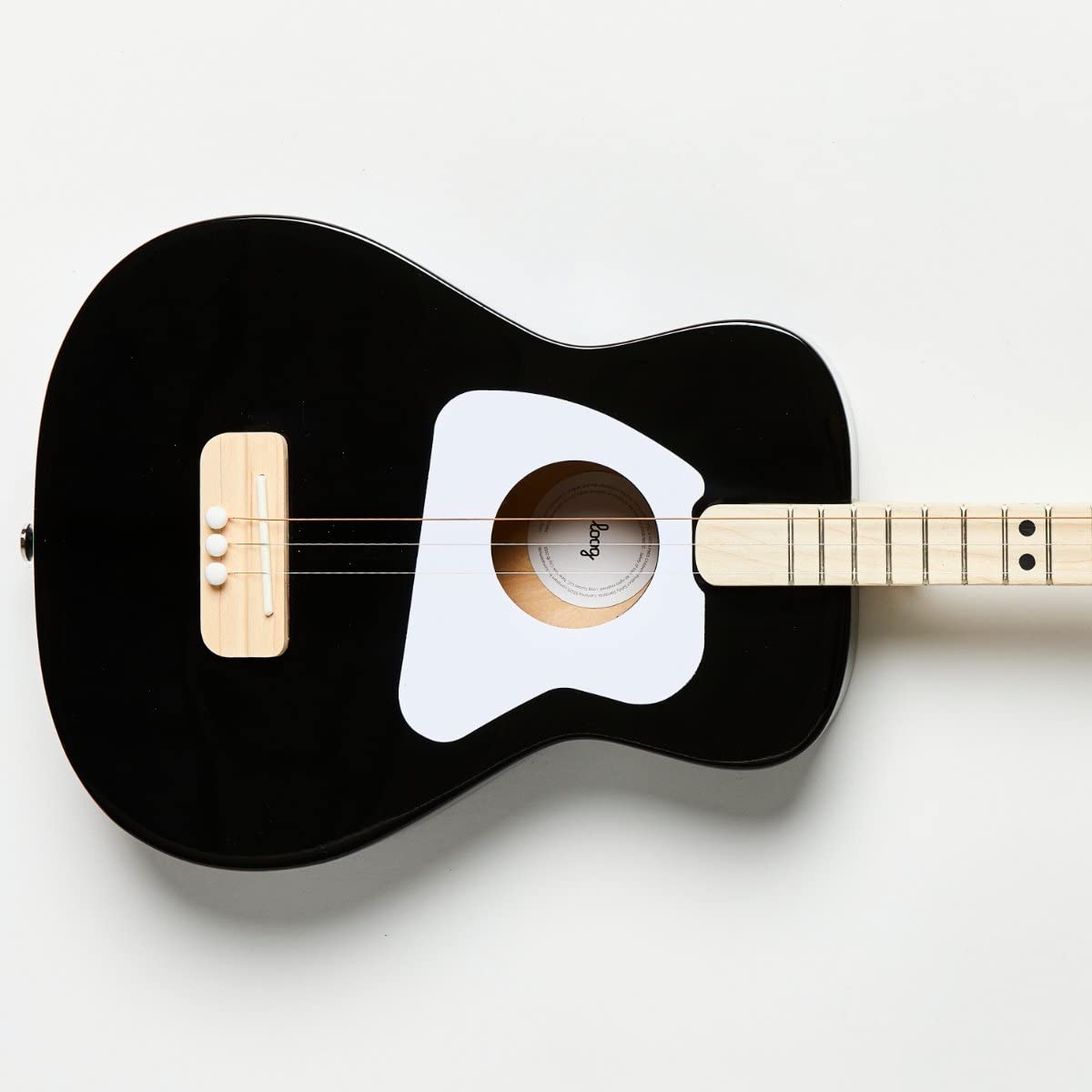 Loog Pro Acoustic Kids Guitar - 3-String Beginner Guitar for Ages 6+ with Free Learning App & Video Lessons - Perfect for Home Practice, Music Classes & Birthday Gifts (Black)