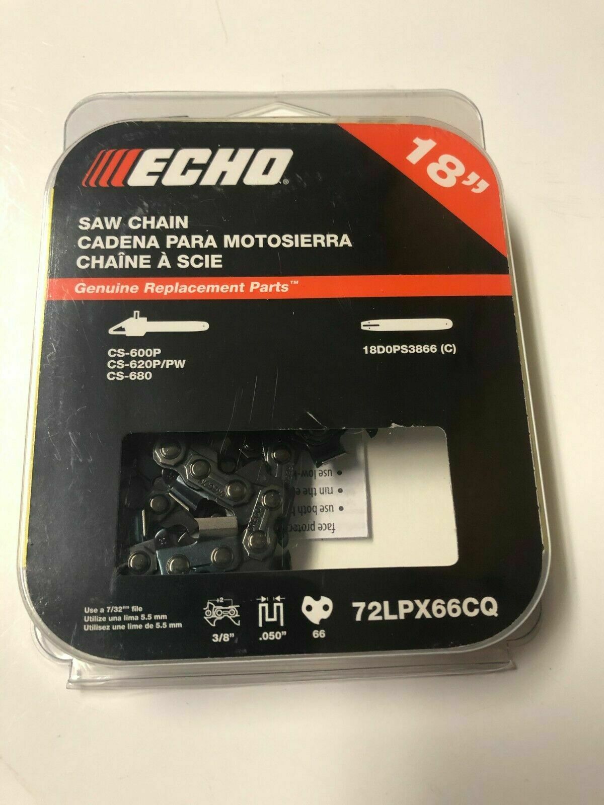 Genuine Echo 18-Inch Power Cut Chainsaw Chain Replacement for CS-620P, CS-620PW, CS-680 - Compatible with Professional & Home Use for Tree Cutting, Logging, and Woodworking