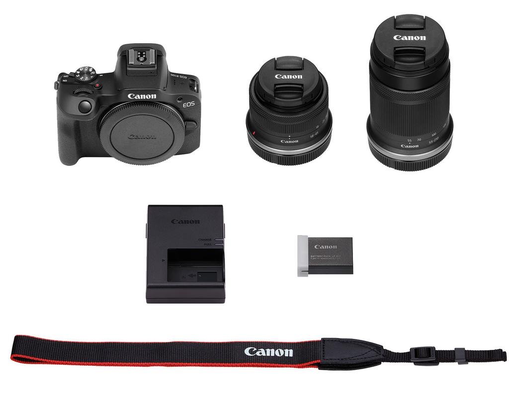 Canon EOS R100 Mirrorless Digital Camera with RF-S 18-45mm & 55-210mm Lens Kit - 4K Video, Dual Pixel AF, Compact Body for Vlogging, Travel & Street Photography