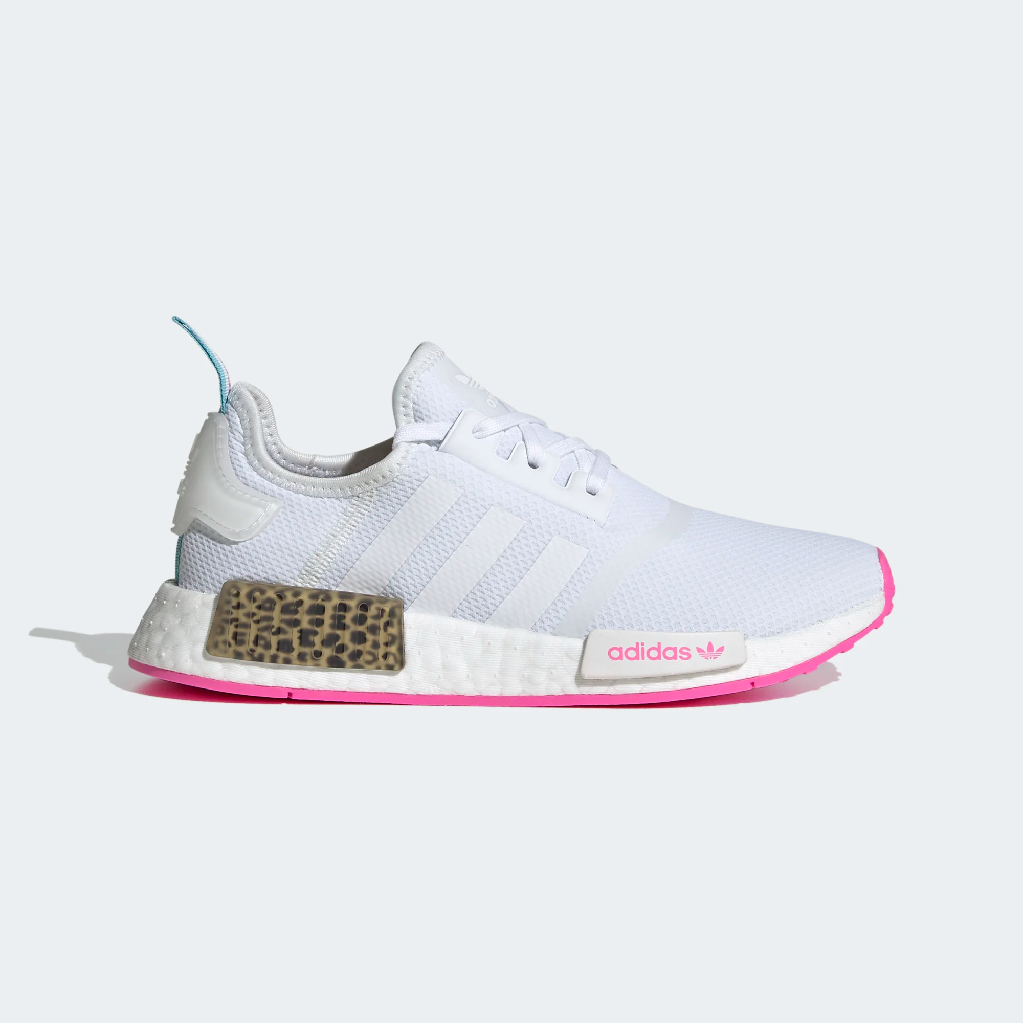 Adidas Kids NMD R1 Sneakers - Cloud White & Screaming Pink | Lightweight Running Shoes for Boys & Girls | Perfect for School, Sports & Everyday Wear