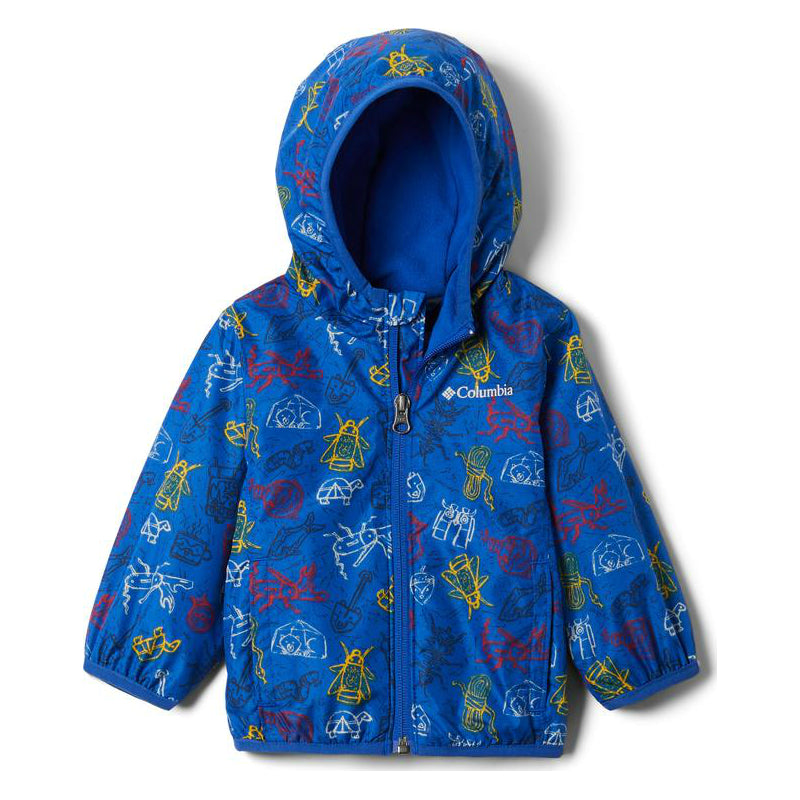 Columbia Azul Camp Creatures Mini Pixel Grabber II Infant Wind Jacket - Waterproof & Lightweight Baby Windbreaker for Outdoor Adventures, Hiking, and Park Play