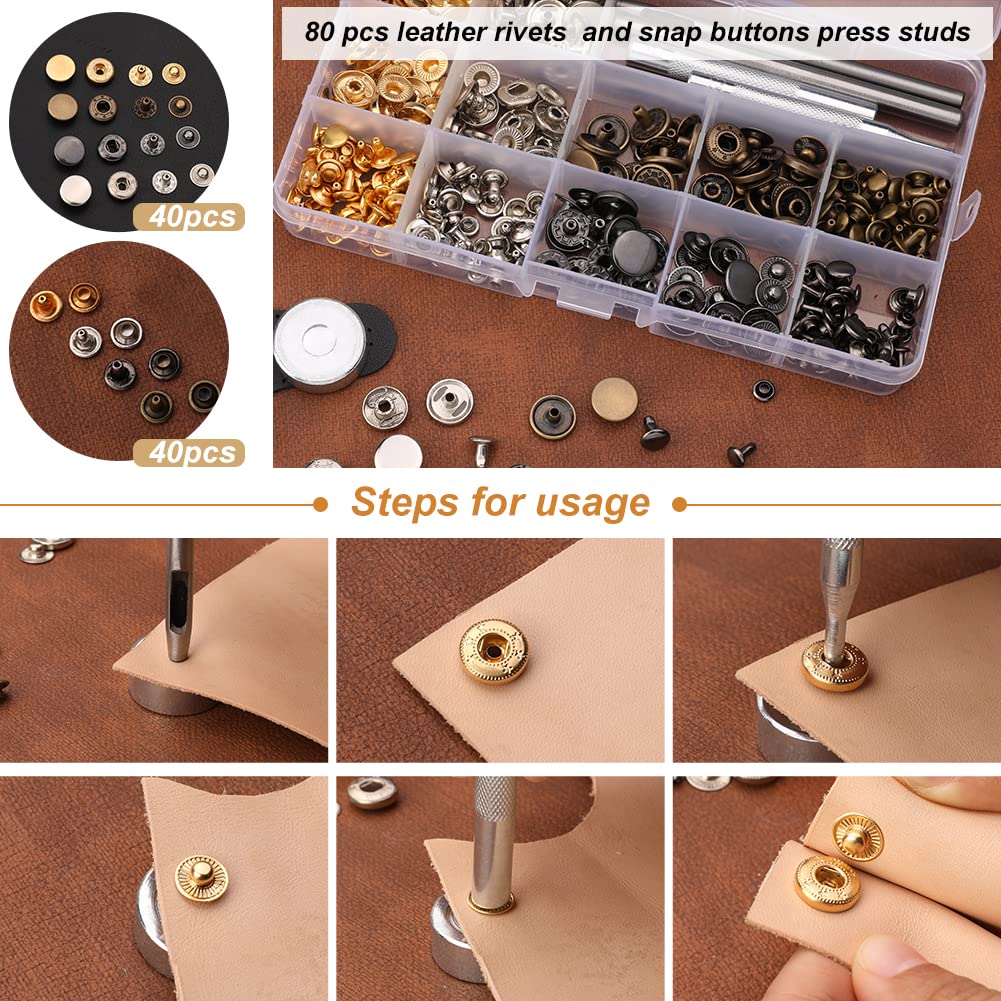 424-Piece Leather Crafting Kit with Tools, Supplies & Instructions – DIY Leather Sewing Kit, Stamping Set, Tool Holder & Wooden Storage Box – Perfect for Leatherworking, Repair, and DIY Projects
