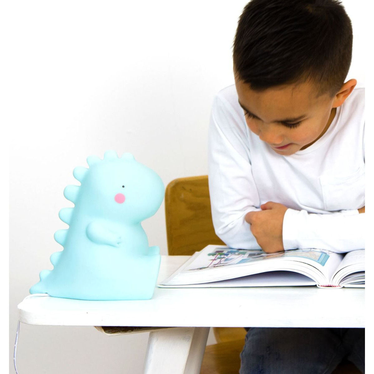 Dinosaur Night Light - A Little Lovely Company T-Rex Table Lamp for Kids Room Decor | Cute Dinosaur Nightlight for Bedroom, Nursery & Playroom