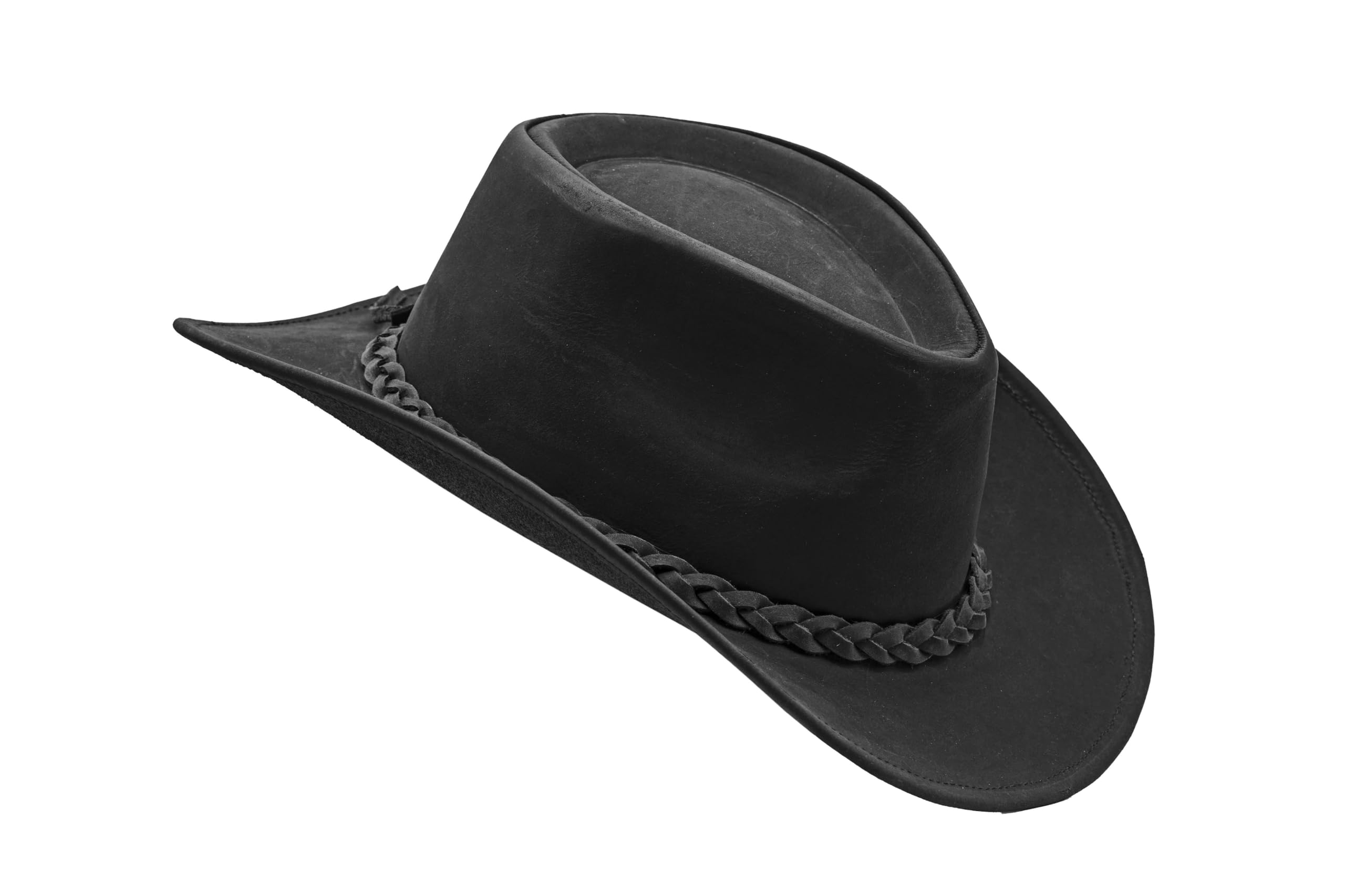 Premium Block Grain Leather Cowboy Hat for Men & Women - Adjustable Western Style Hat with Durable Construction | Perfect for Rodeo, Country Music Festivals & Outdoor Adventures
