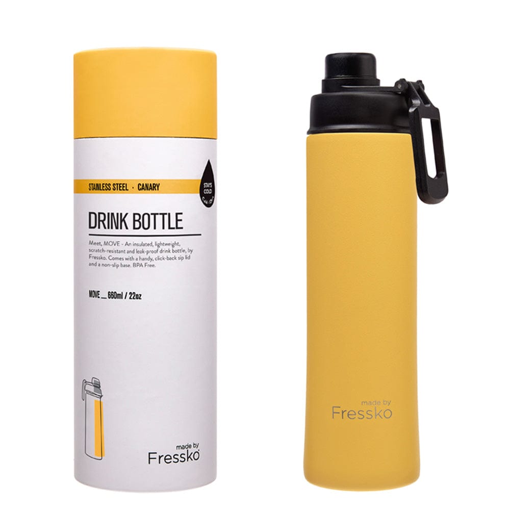 Fressko Insulated Stainless Steel Water Bottle 660ml (22oz) - Leakproof Sip Lid, Hot & Cold Temperature Retention - Perfect for Hiking, Gym, Office & Outdoor Activities