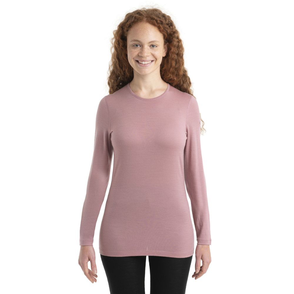 Icebreaker Women's 200 Oasis Merino Thermal Base Layer Top - Crystal Color | Warm & Breathable Merino Wool Shirt for Hiking, Skiing & Winter Outdoor Activities
