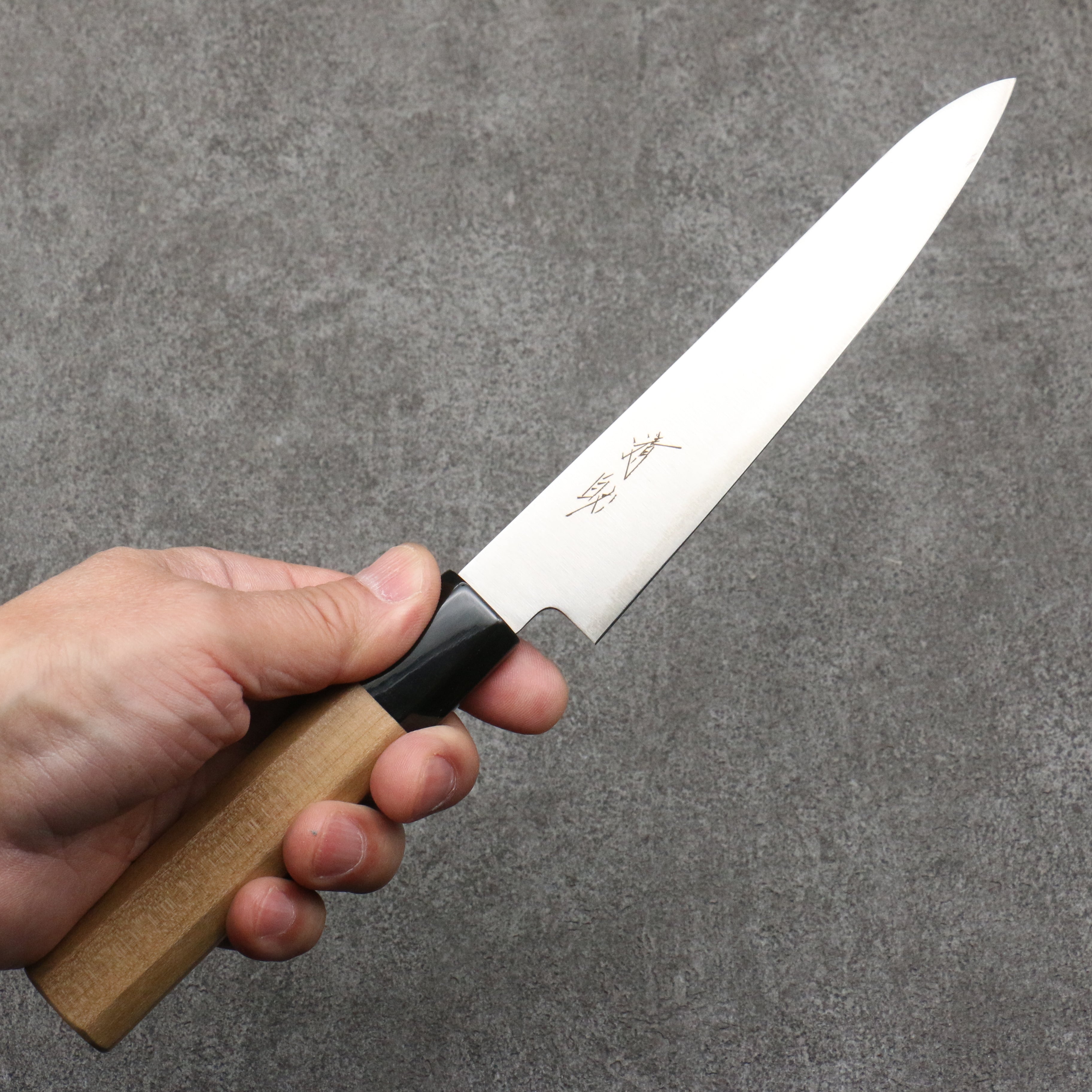Seisuke Blue Super Migaki Polish Finish Petty Utility Knife 150mm - Japanese Walnut Handle - Perfect for Slicing Fruits, Vegetables & Precision Kitchen Tasks