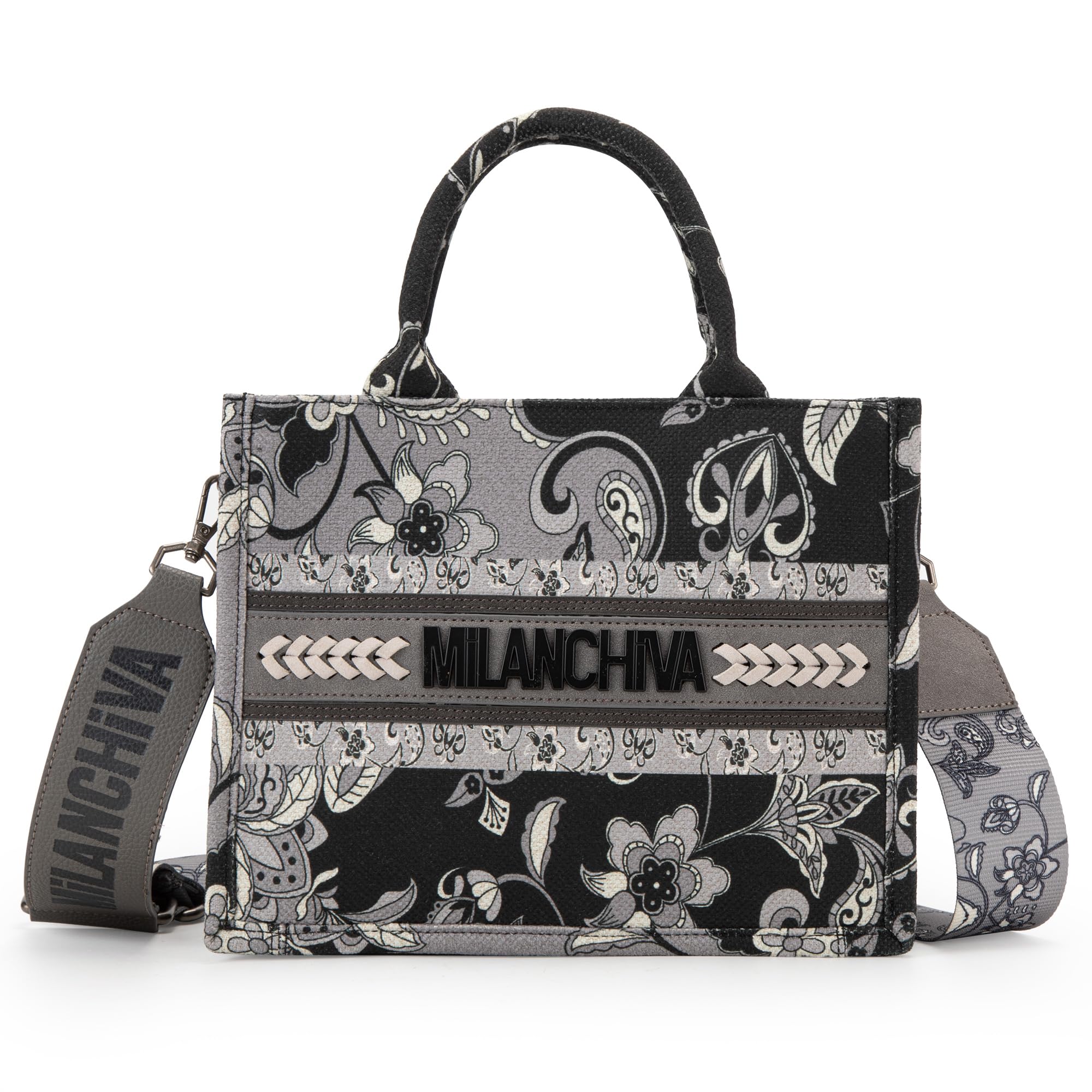 Milan Chiva Floral Tote Bags for Women - Stylish Top Handle Purse for Work, Travel & Shopping | Fashionable Shoulder Bag with Floral Print