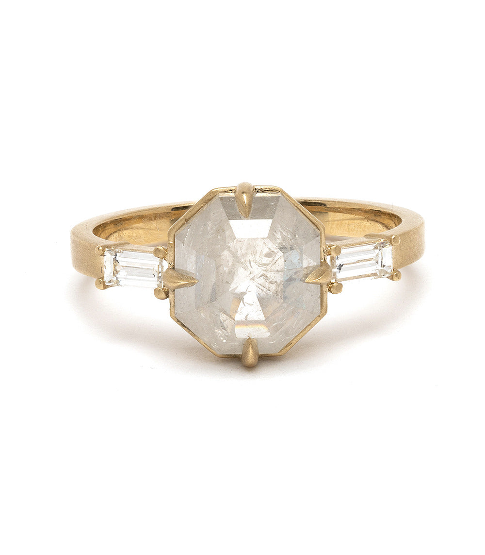 2 Carat Octagon Cut Diamond Ring for Women - Elegant Salt & Pepper Engagement & Wedding Band - Perfect for Everyday Wear & Special Occasions