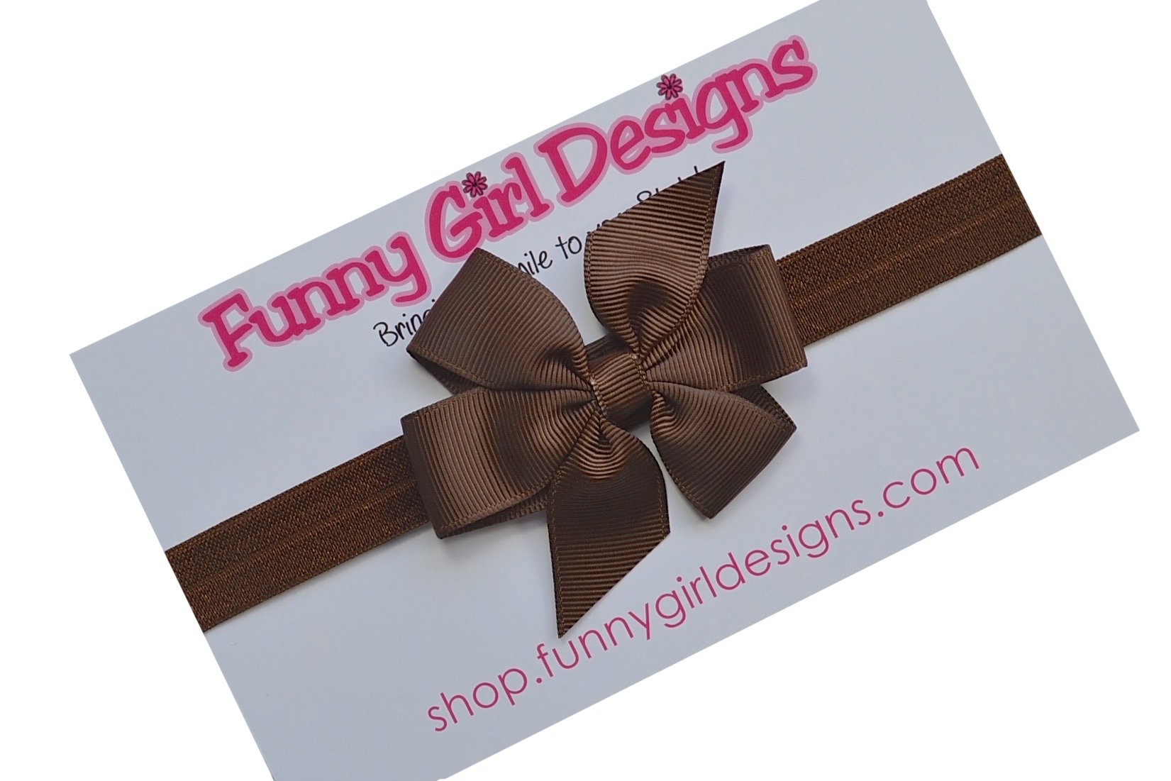 Funny Girl Designs Baby Girl Simple Bow Elastic Headband - Soft Stretchy Headbands for Newborns & Toddlers (0-24 Months) - Perfect for Photoshoots, Birthday Parties & Everyday Outfits
