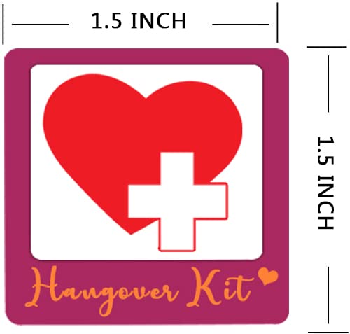Hangover Kit Stickers - 1.5 Inch Wedding Stickers (240 Pcs) - Bachelorette Party Theme Stickers for Bridal Shower, Girls Night Out & DIY Scrapbooking