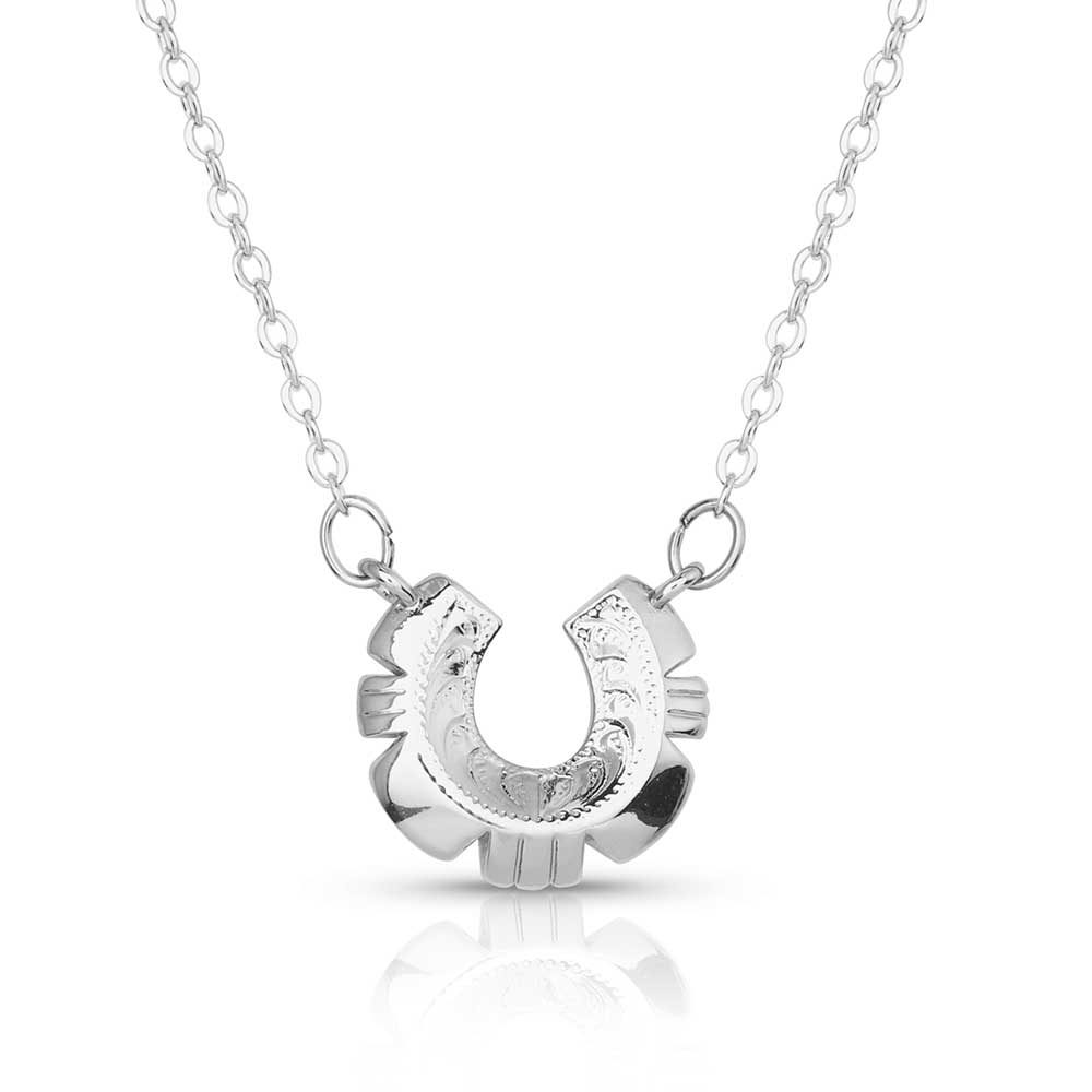 Western Mosaic Horseshoe Necklace for Women - Handmade Bohemian Jewelry with Turquoise & Silver - Perfect for Cowgirl, Boho, or Western Fashion - Great for Parties, Weddings & Everyday Wear