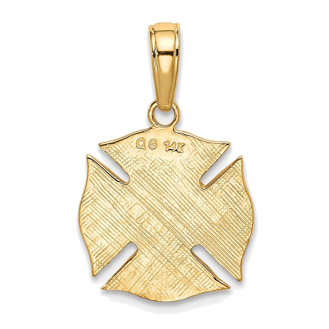 14K Yellow Gold Fire Department Shield Pendant - Bonyak Jewelry for First Responders, Firefighters & Gifts for Heroic Service