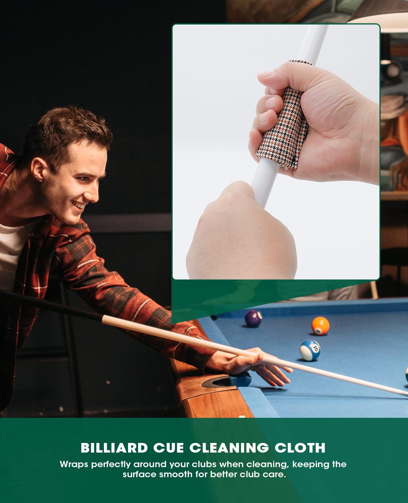 ANZOME 5-Piece Pool Table Cleaning Kit - Felt Brush, Rail Brush, Shaft Slicker & Chalk Cube for Billiards, Snooker | Perfect for Home Game Rooms & Bars