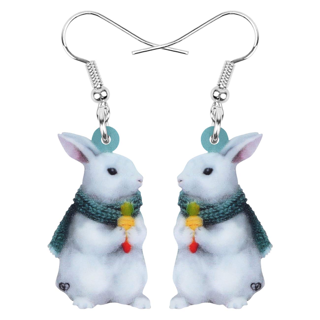 DOWAY Acrylic Easter Bunny Rabbit Earrings - Cute Drop Dangle Jewelry Gifts for Women, Girls - Funny Party Accessories & Easter Basket Decorations - Perfect for Easter Celebrations, Spring Parties & Gift Giving