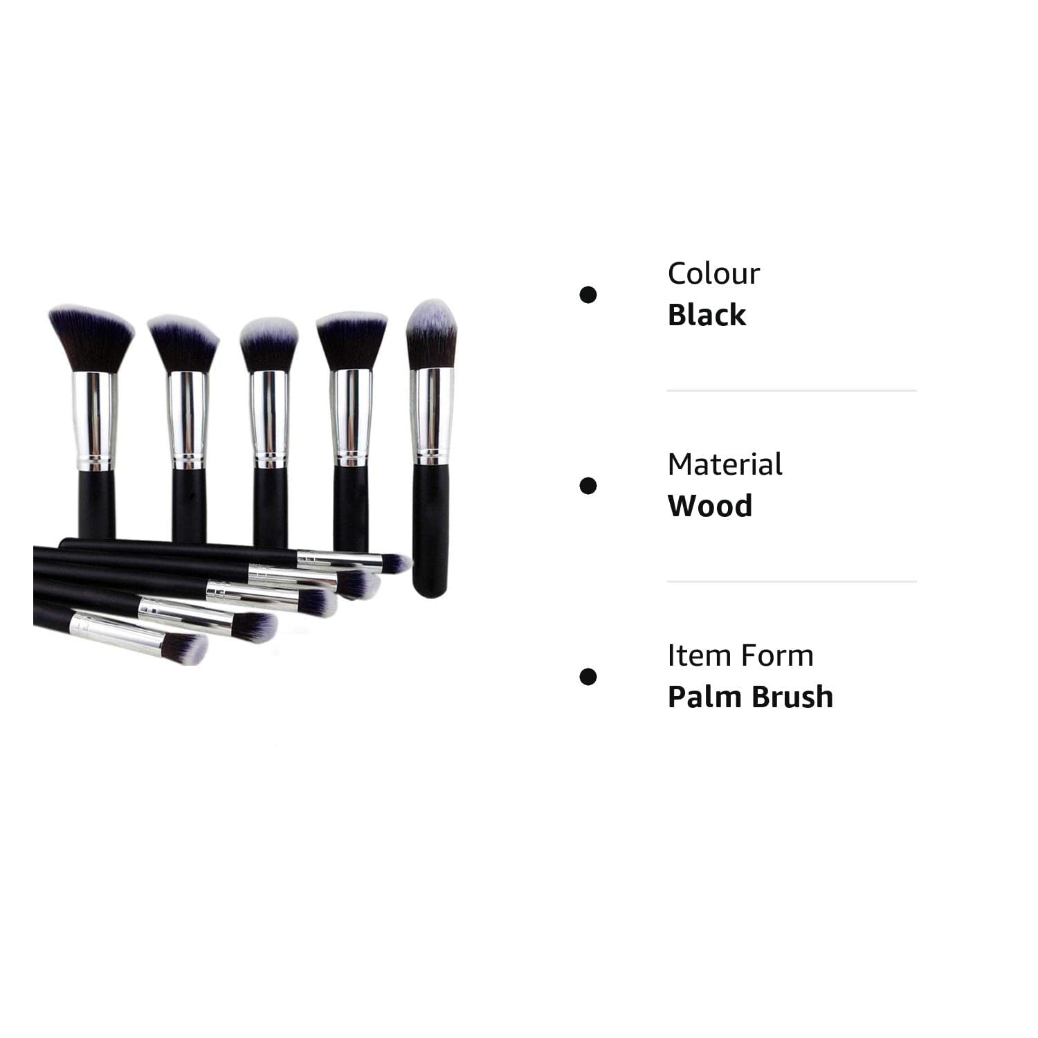 Premium 10-Piece Makeup Brush Set - Soft Fiber Bristles for Flawless Beauty Application | Professional Cosmetic Brushes for Foundation, Blush, Eyeshadow & More | Ideal for Makeup Artists & Beginners | M.S TRADERS® Black Beauty Brush Collection