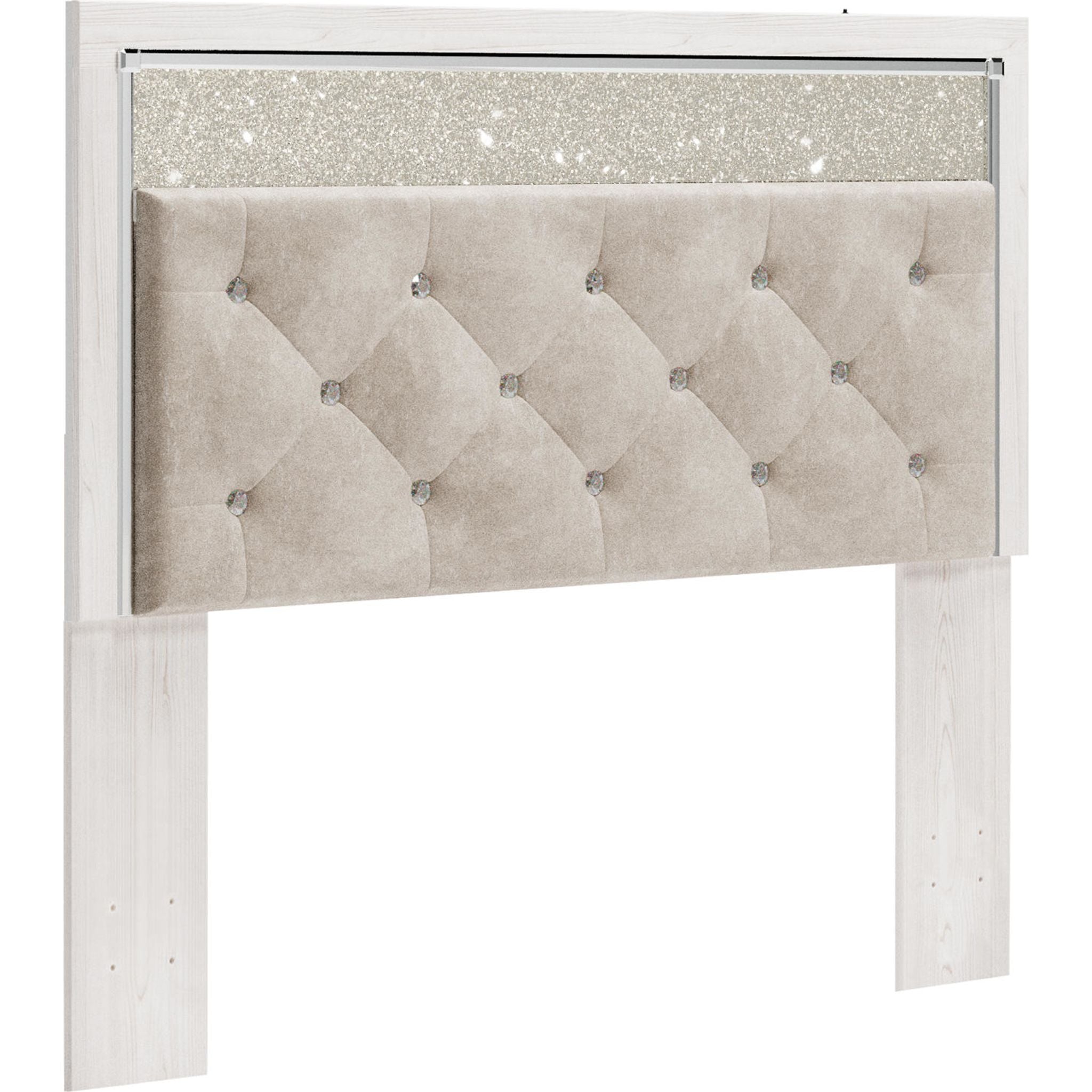 Altyra Upholstered Headboard in White - Queen Size Bed Frame Accent for Modern Bedroom Decor