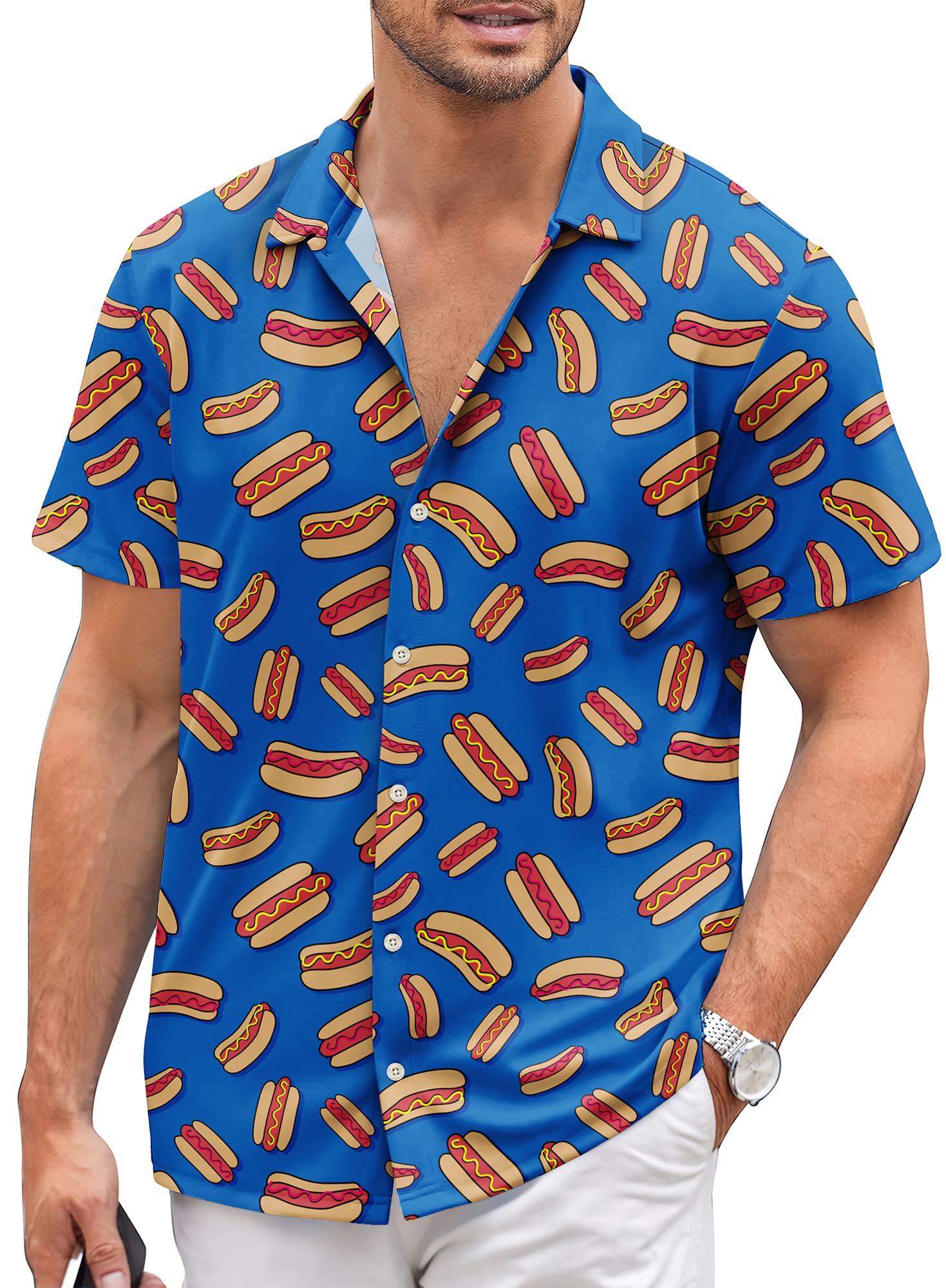 Men's Hawaiian Shirts | Short Sleeve Tropical Button Down Shirt | Casual Beach Vacation Shirt for Summer | Perfect for Luau Parties, Beach Weddings & Tropical Getaways