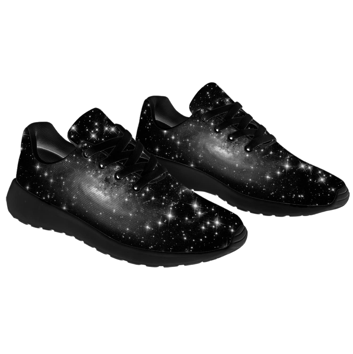 Galaxy Running Shoes for Women & Men - Space Cosmic Sneakers for Walking, Tennis, Jogging - Black Universe Design - Gifts for Boys & Girls - Size 4 Men/6 Women - Perfect for Gym, Workouts & Casual Wear