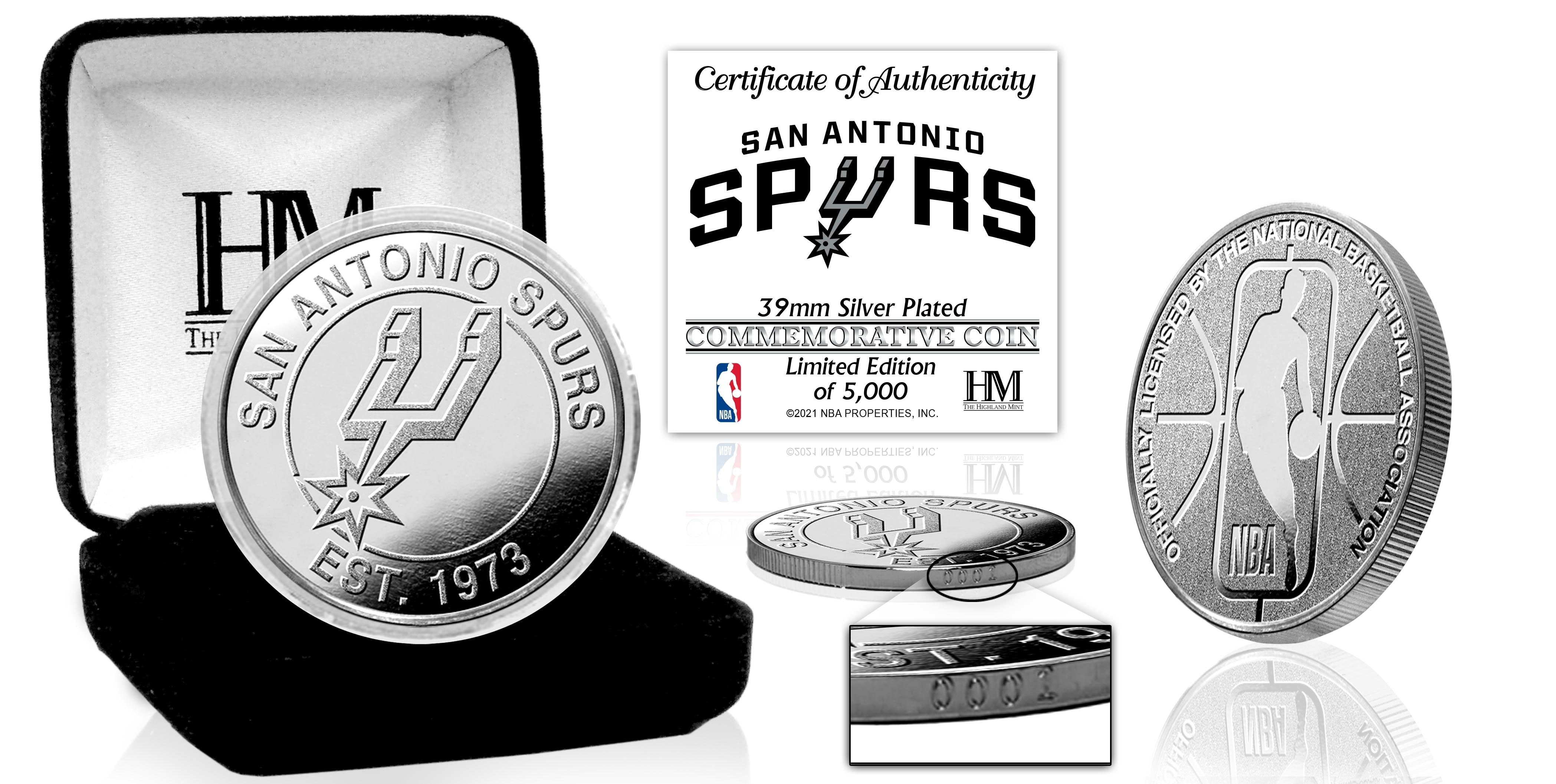 San Antonio Spurs Silver Mint Coin - Limited Edition NBA Collectible for Fans & Gift Ideas - Perfect for Sports Memorabilia Displays & Fan Collections