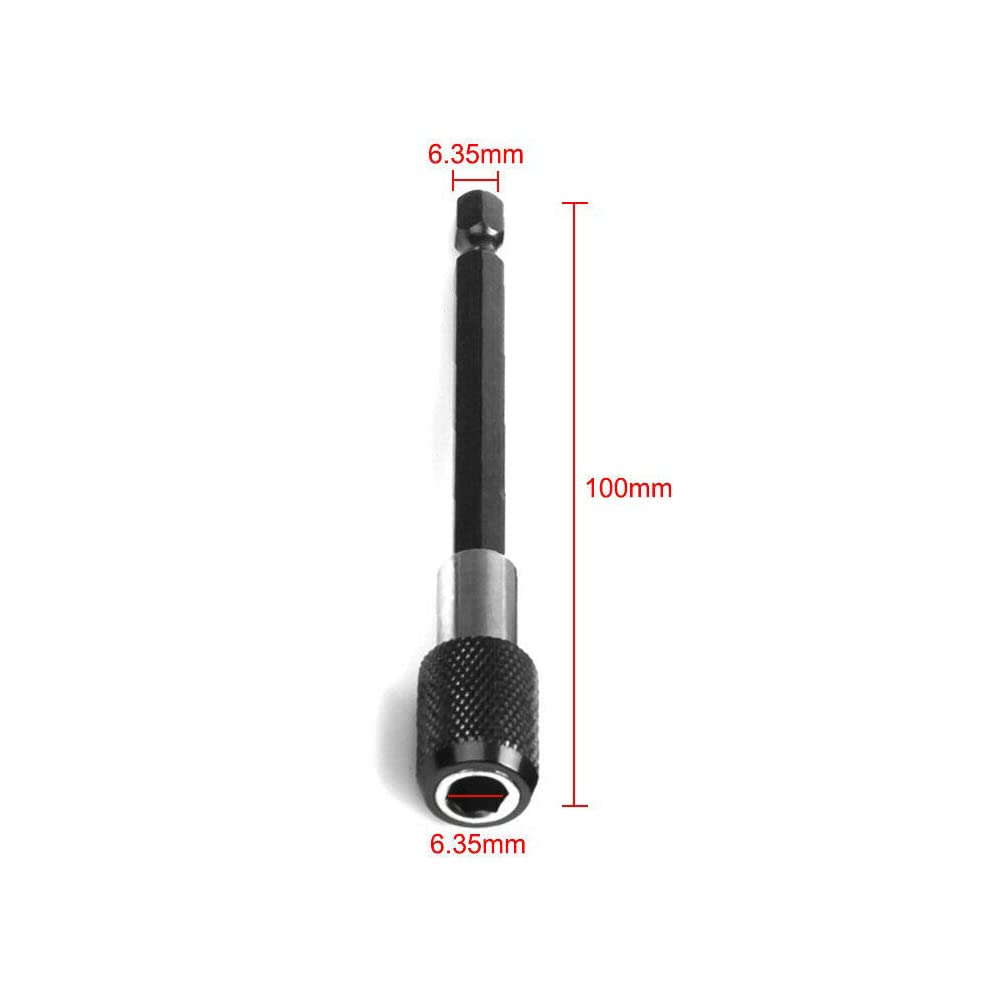 Magnetic Screwdriver Bit Holder - 1/4 Inch Hex Shank Quick Release with 2