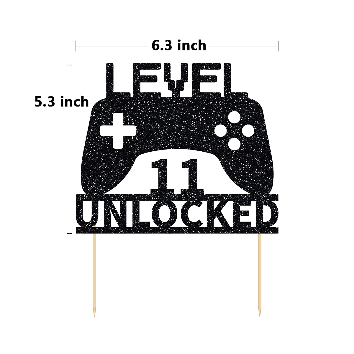 Level 11 Unlocked Cake Topper - Video Game Birthday Decor for 11th Birthday Party | Game Controller Cake Decoration for Gamer Celebrations & Gaming Themed Parties