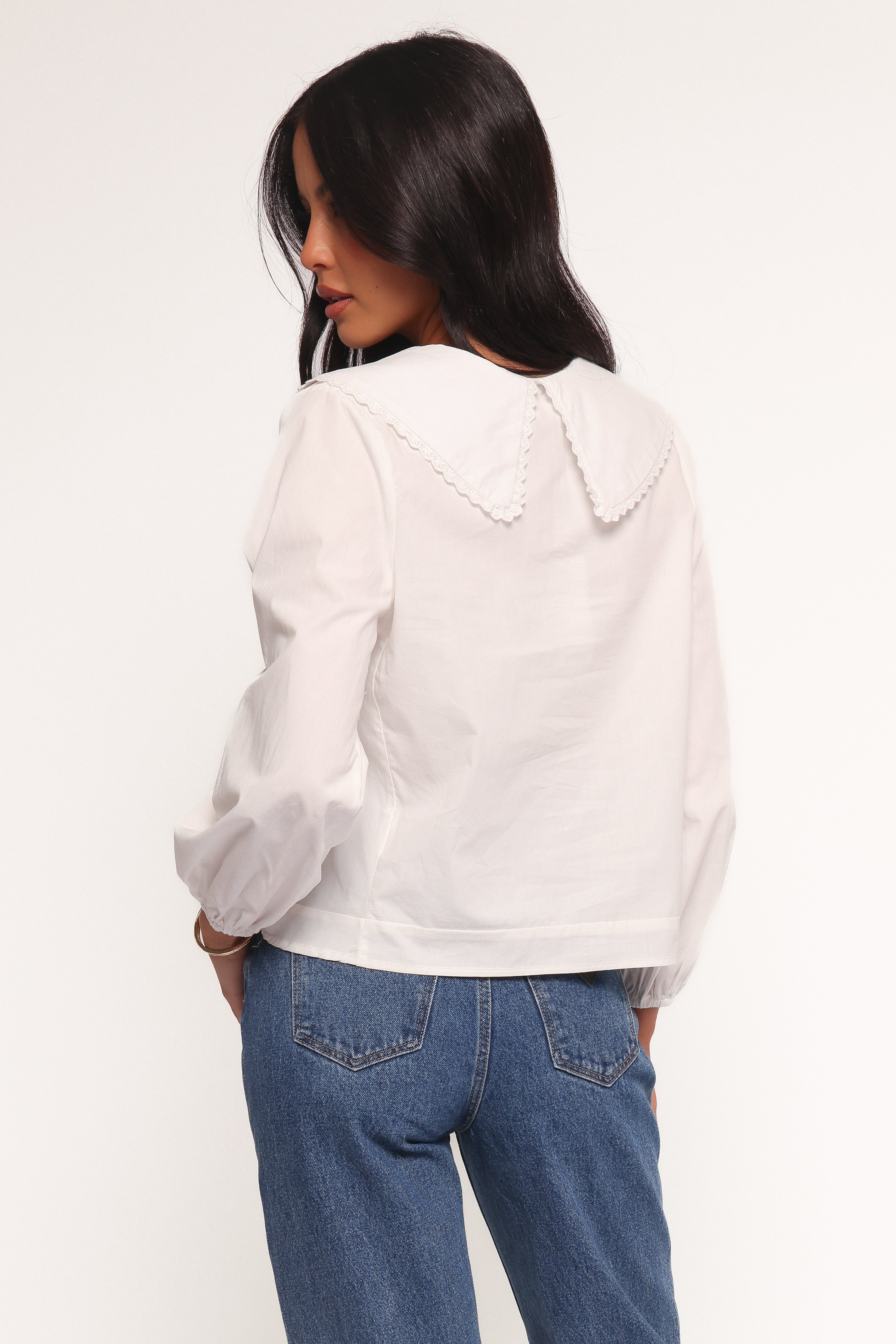 Kenna Women's Long Sleeve Casual T-Shirt - Soft Cotton Basic Top for Everyday Wear (White) | Perfect for Work, Layering & Fall Outfits
