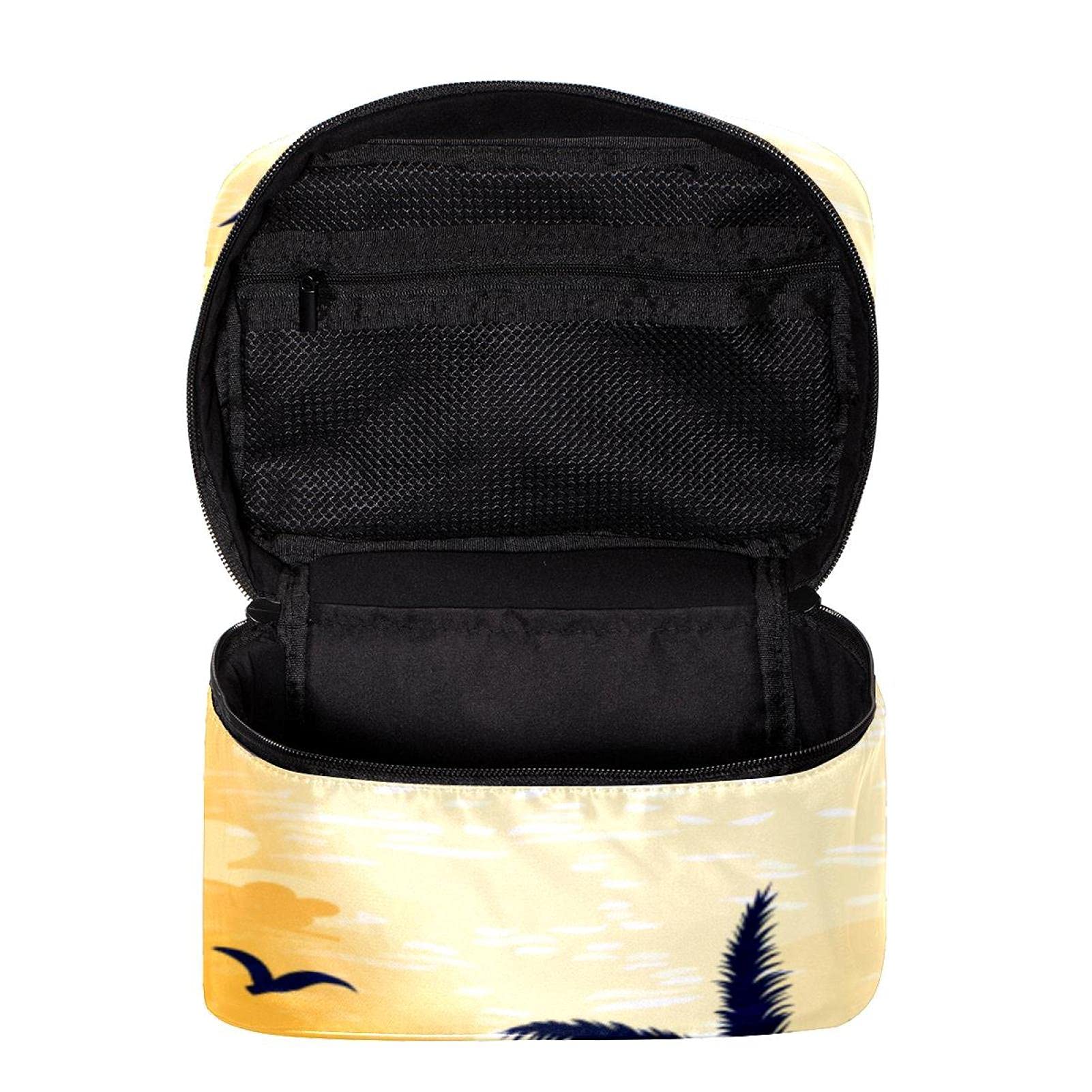 **Premium Sunset Beach Surfboard Print Large Cosmetic Bag - Waterproof Travel Makeup Case Organizer with Zipper for Women & Girls - Perfect for Beach Trips, Gym, and Vacation Essentials**